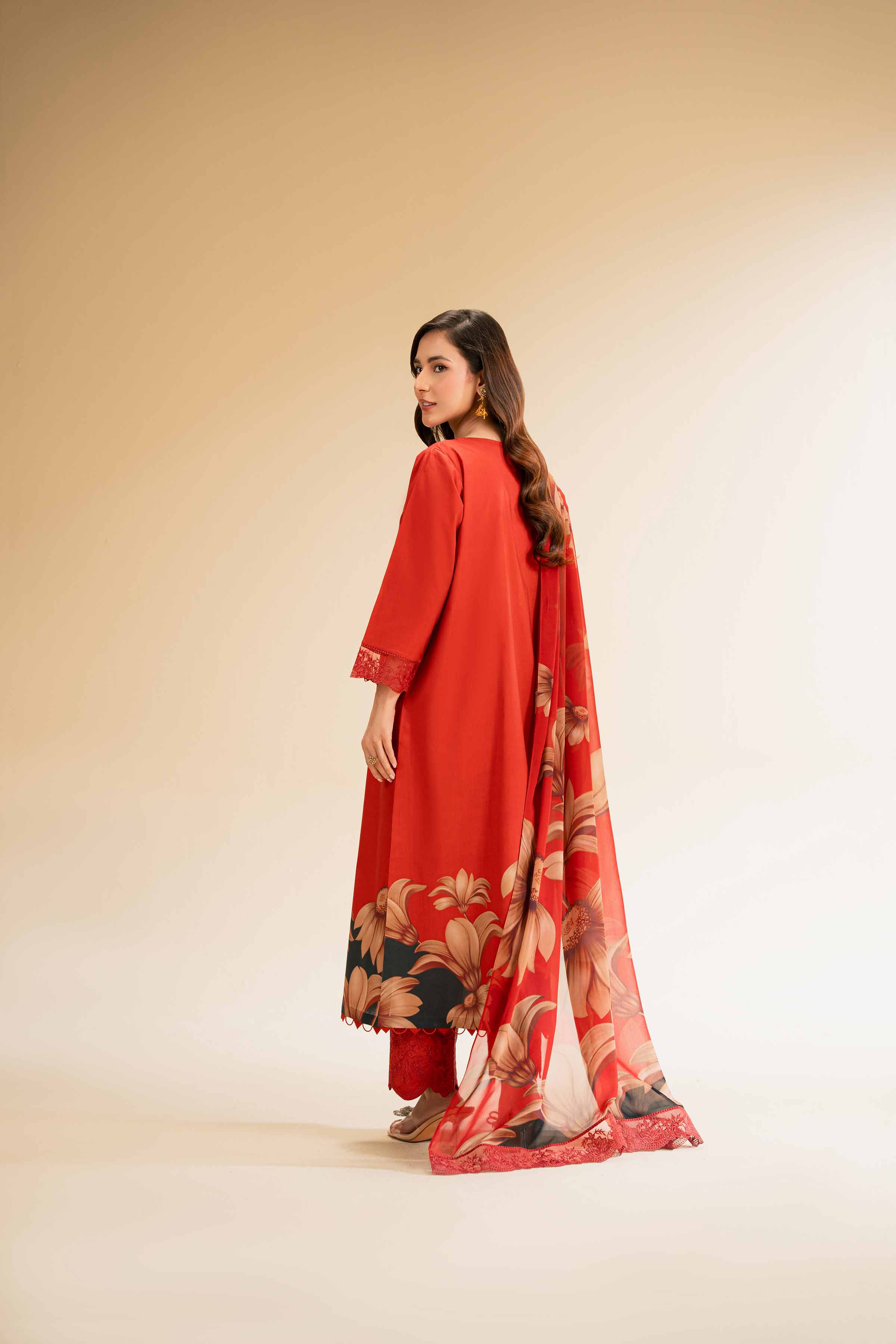 3 Piece - Printed Embroidered Suit - 42519165