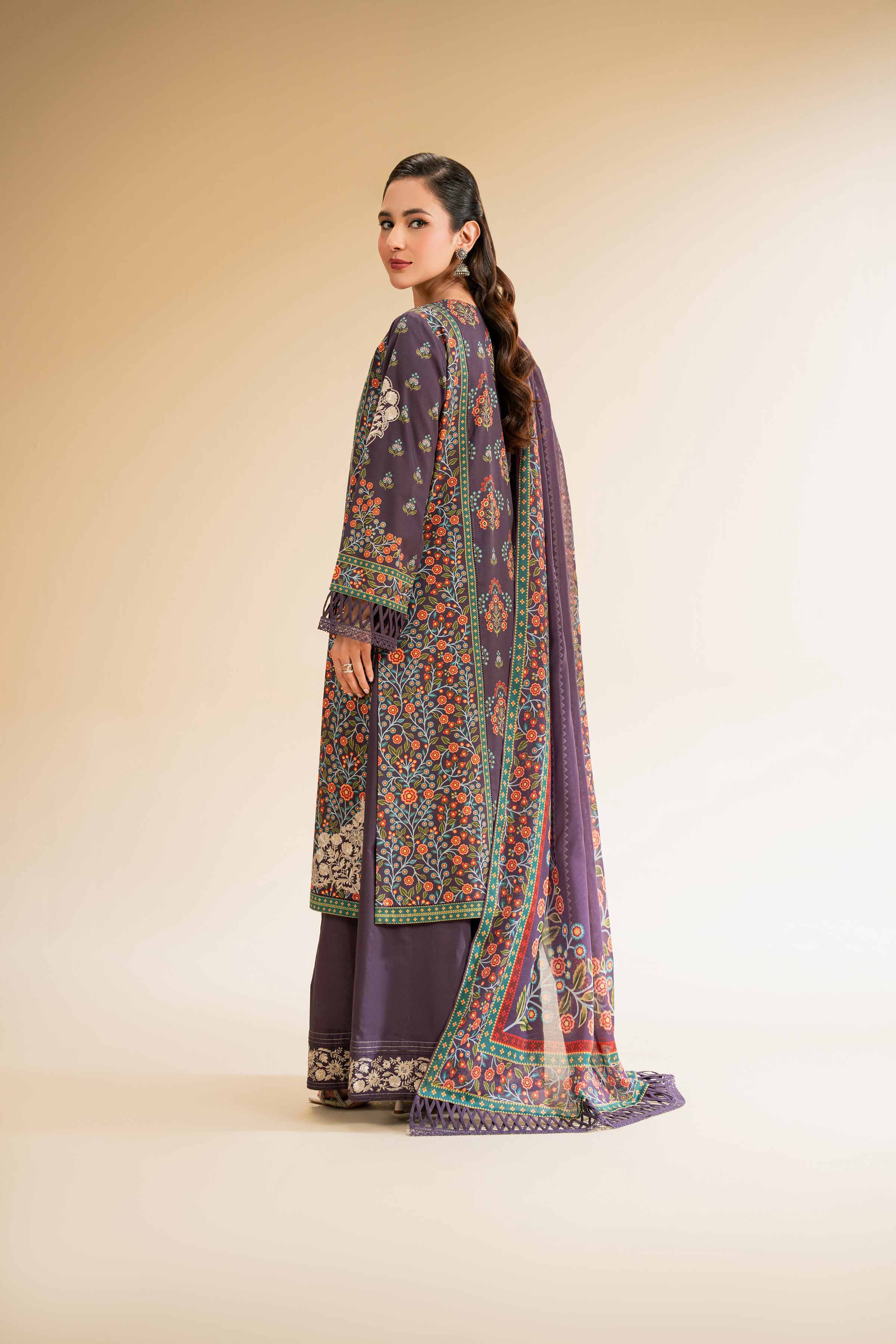 3 Piece - Printed Embroidered Suit - 42519172