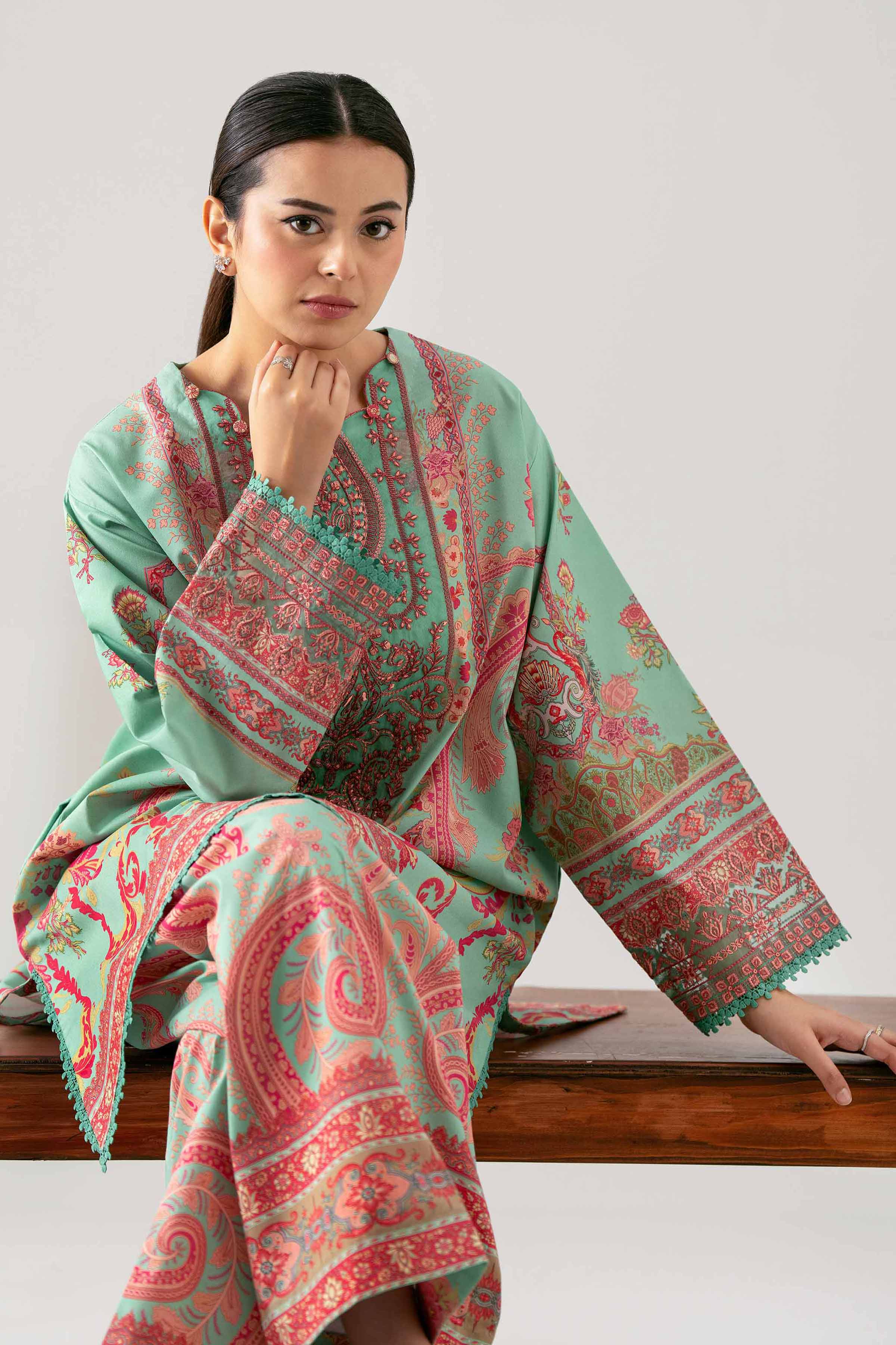 2 Piece - Digital Printed Embroidered Suit - 42601060 for Women - Unstitched Collection | Nishat | Shop Online