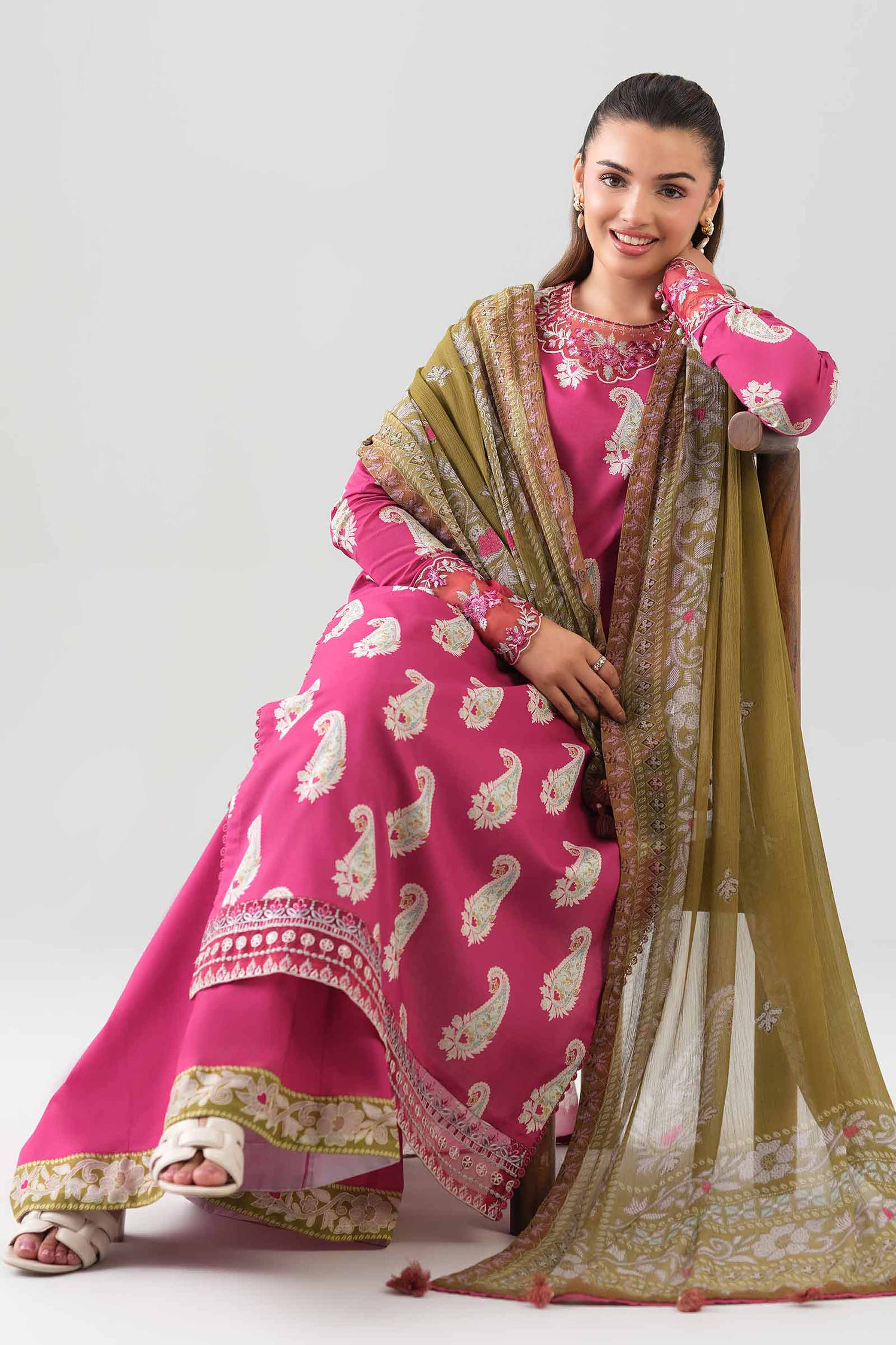 3 Piece - Digital Printed Embroidered Suit - 42601143 for Women - Unstitched Collection | Nishat | Shop Online
