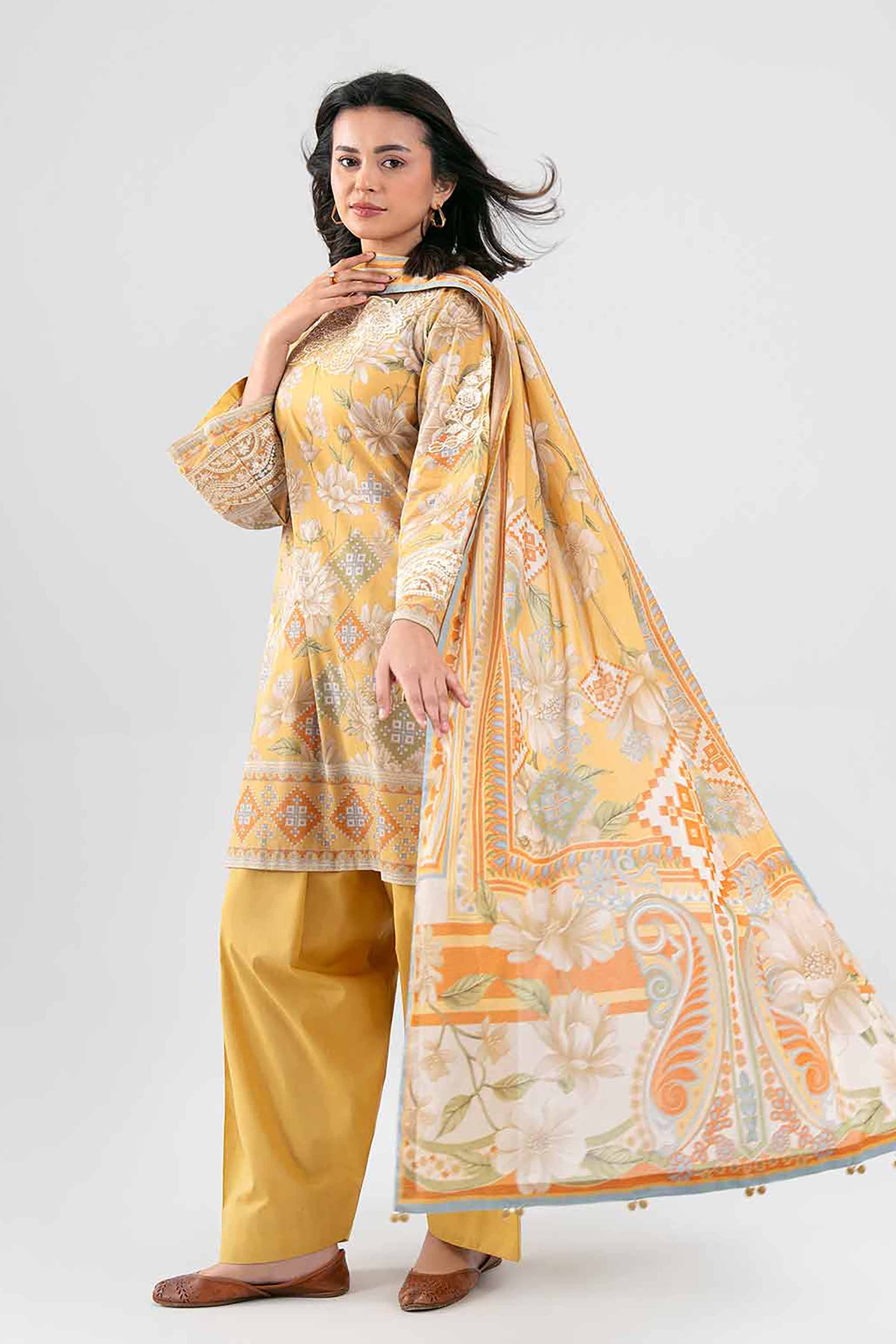 3 Piece - Digital Printed Embroidered Suit - 42601456 for Women - Unstitched Collection | Nishat | Shop Online