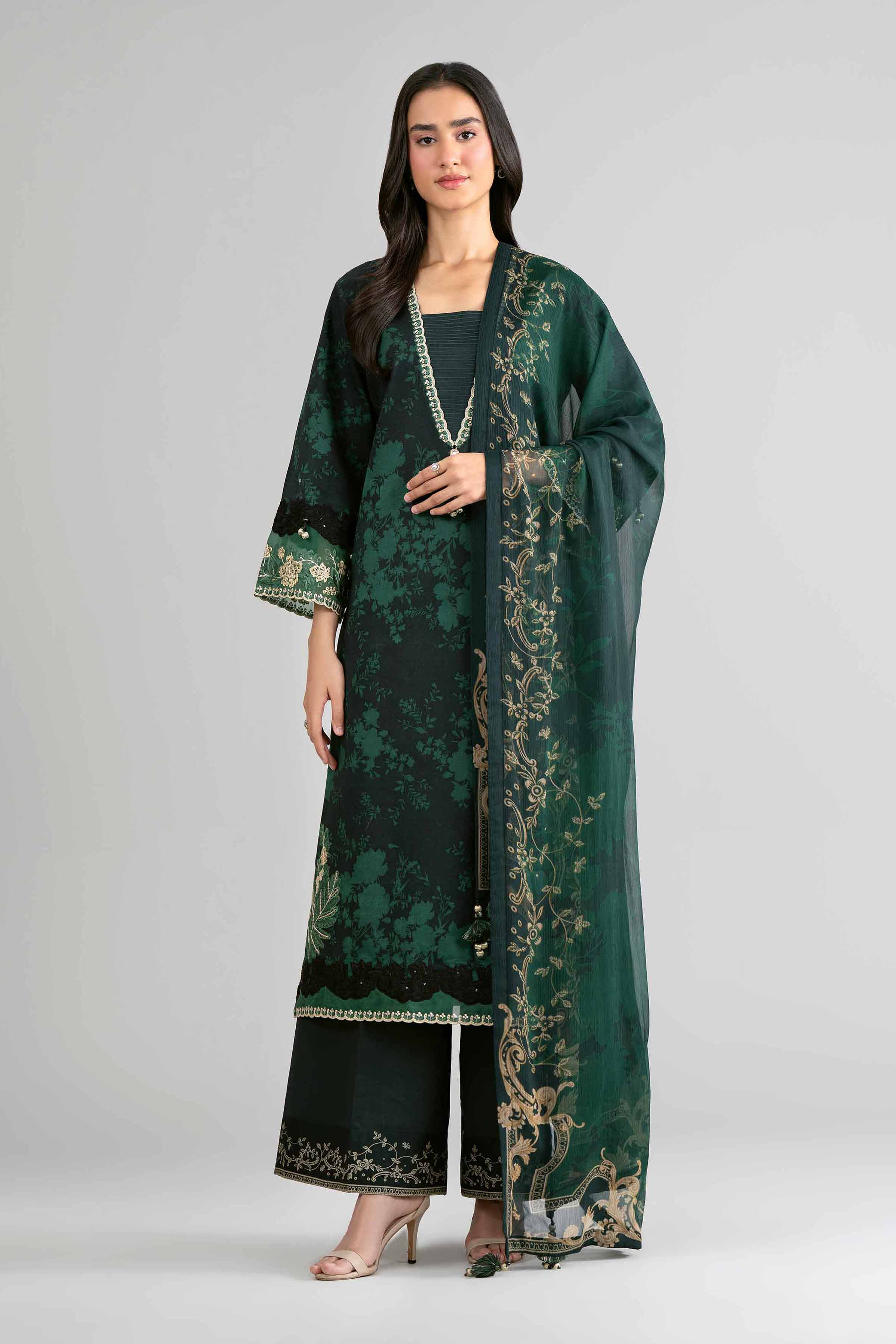 3 Piece - Digital Printed Embroidered Suit - 42601747 for Women - Unstitched Collection | Nishat | Shop Online