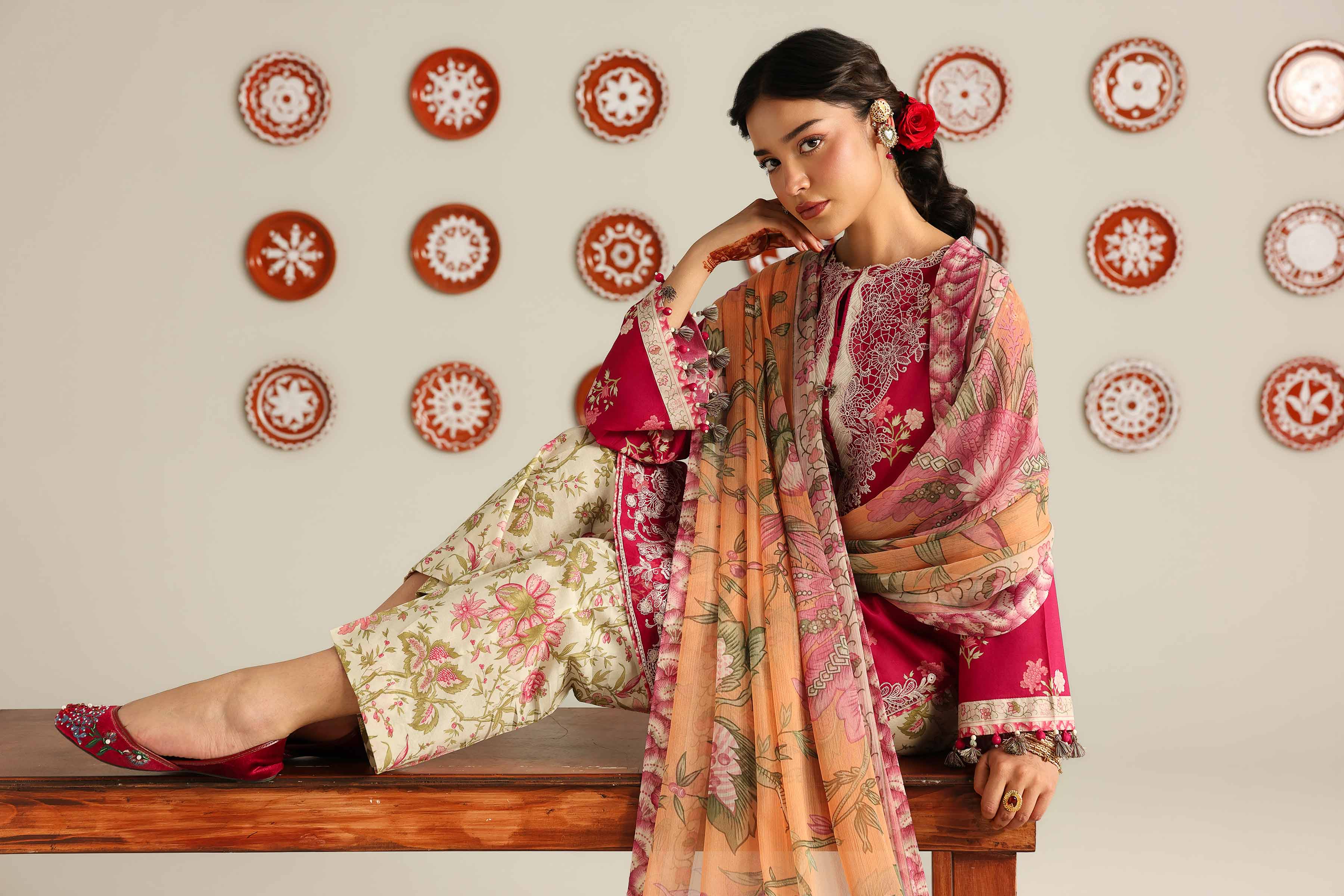 3 Piece - Digital Printed Embroidered Suit - 42601916 for Women - Unstitched Collection | Nishat | Shop Online