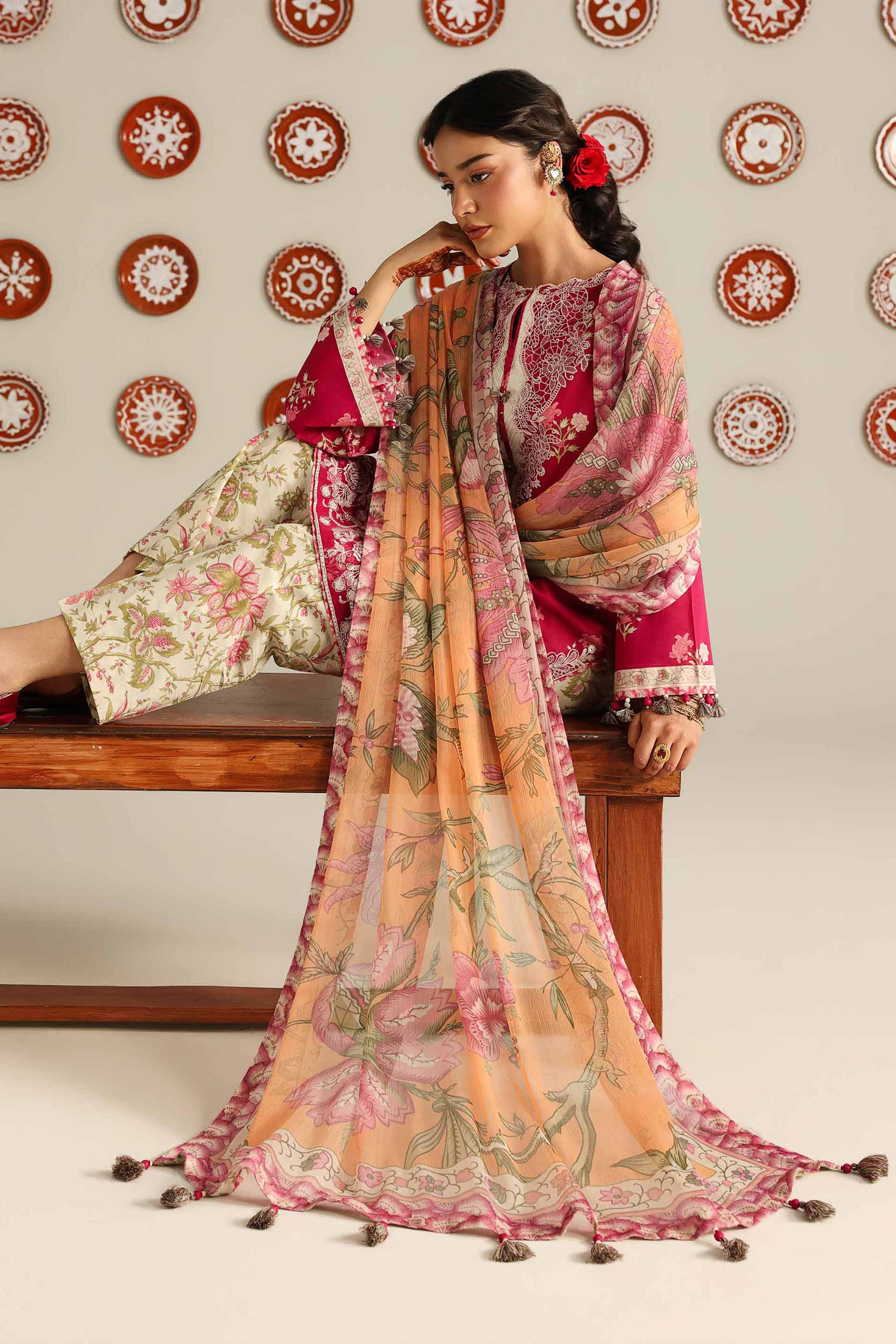 3 Piece - Digital Printed Embroidered Suit - 42601916 for Women - Unstitched Collection | Nishat | Shop Online