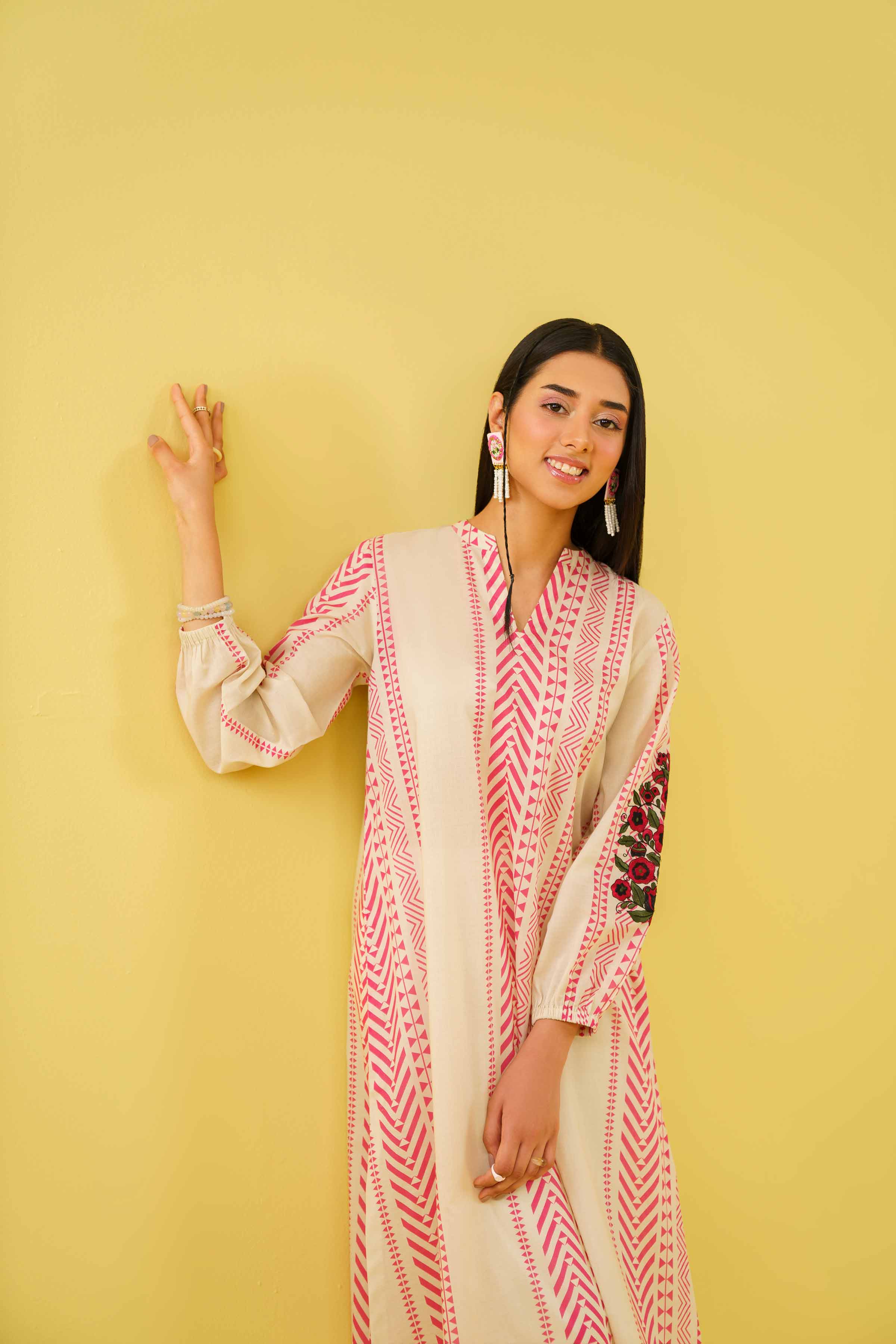 Printed Embroidered Tunic - AS24-54