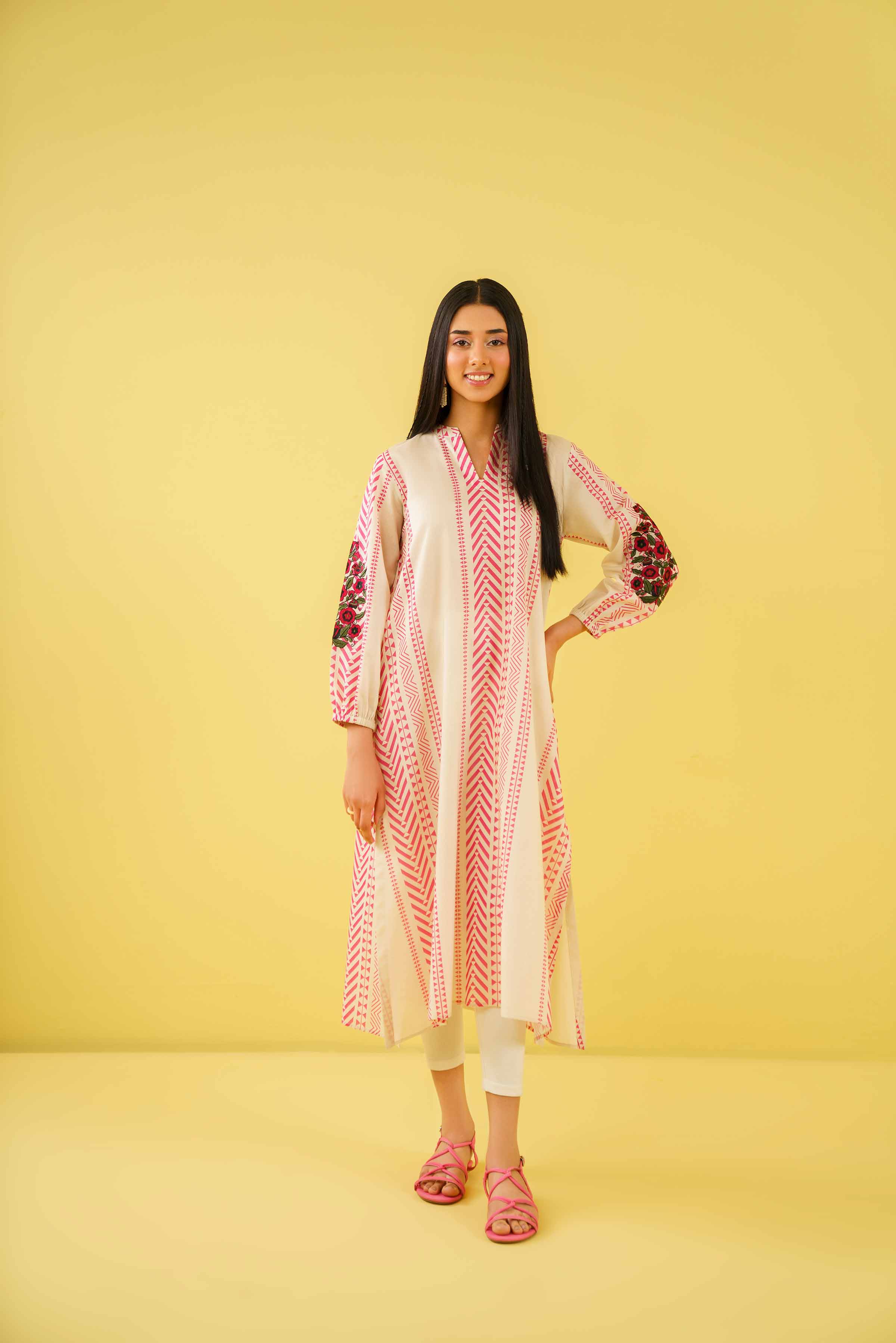 Printed Embroidered Tunic - AS24-54