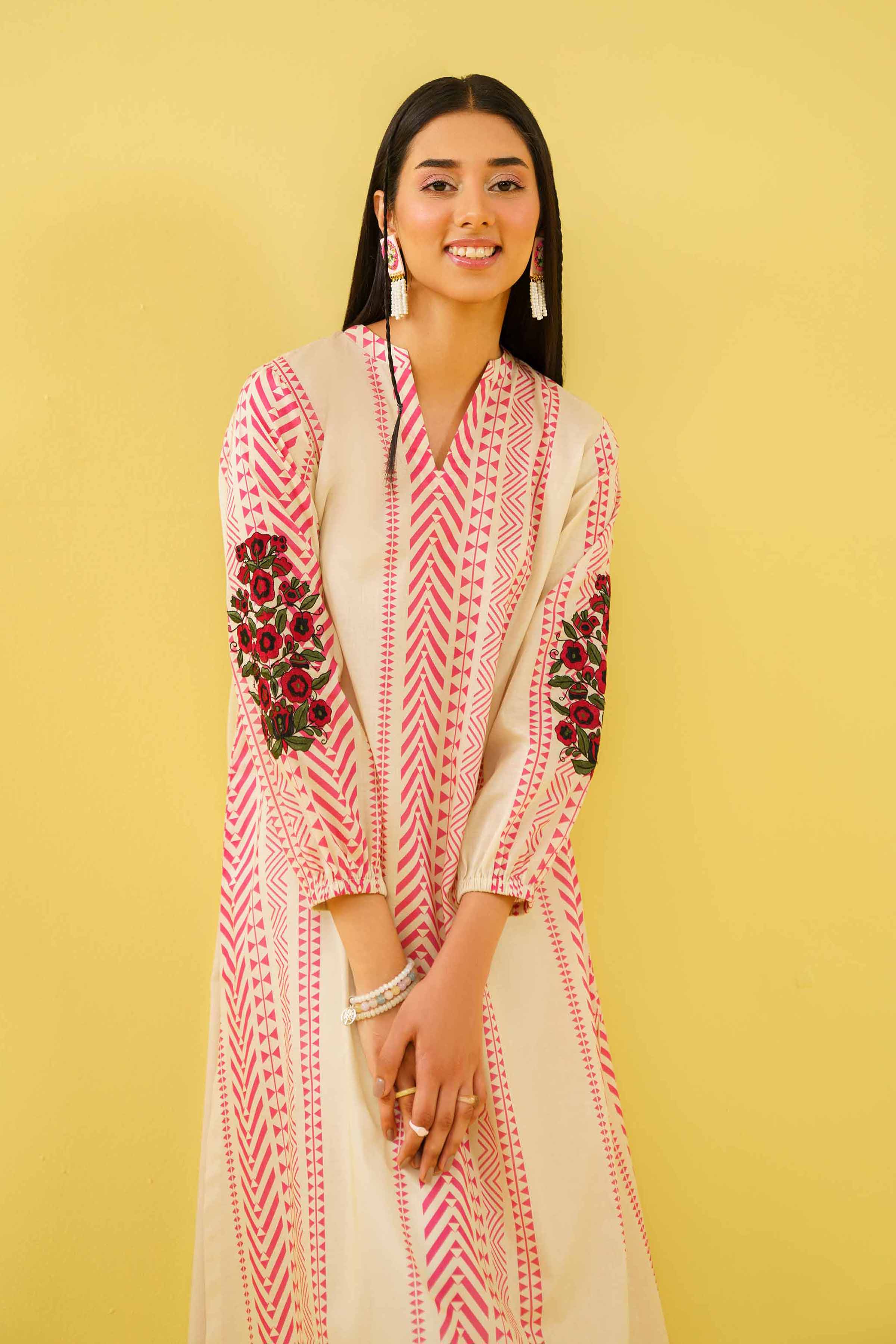 Printed Embroidered Tunic - AS24-54