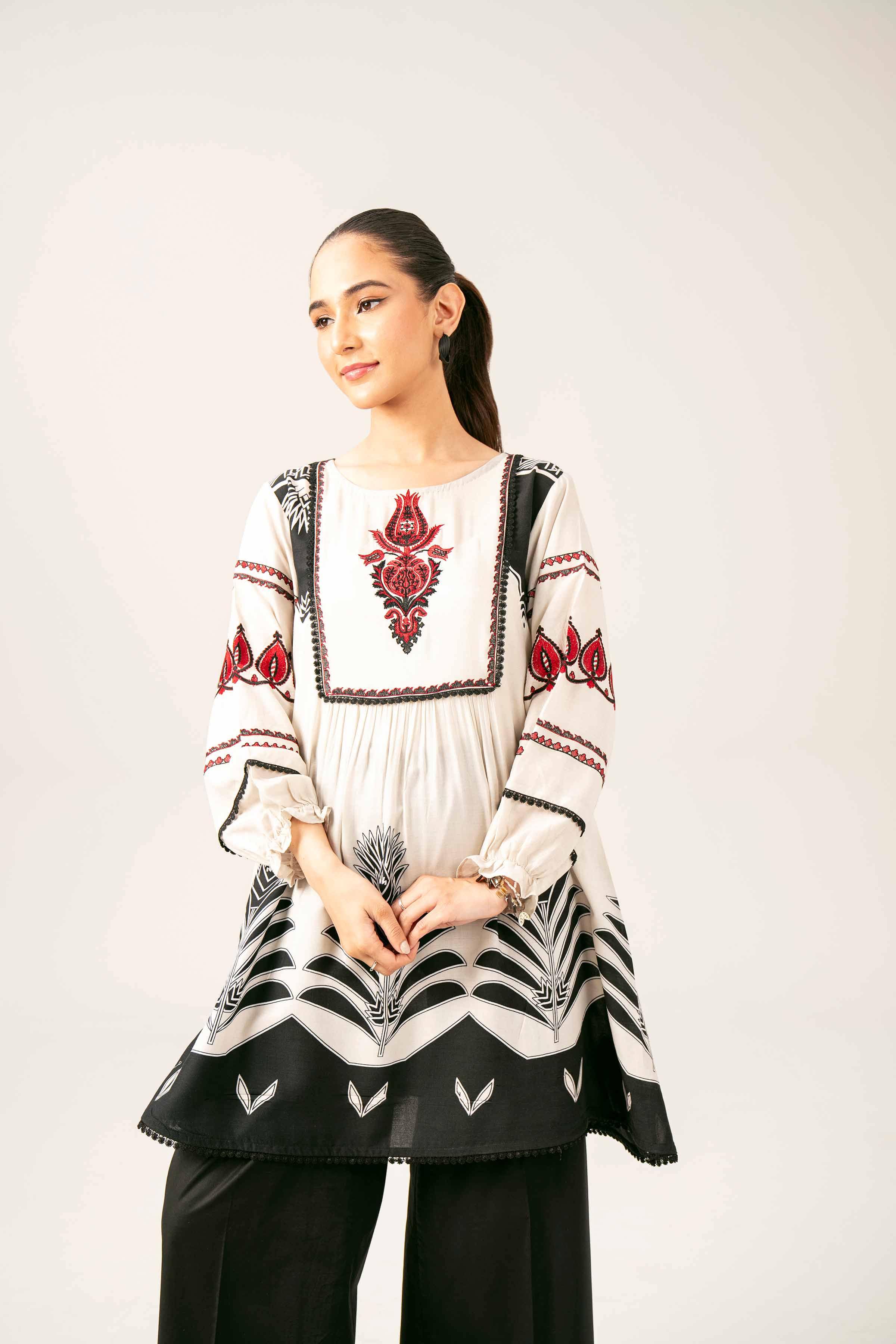 Printed Embroidered Tunic - AS25-68 for Women - Pret Collection | Nishat | Shop Online