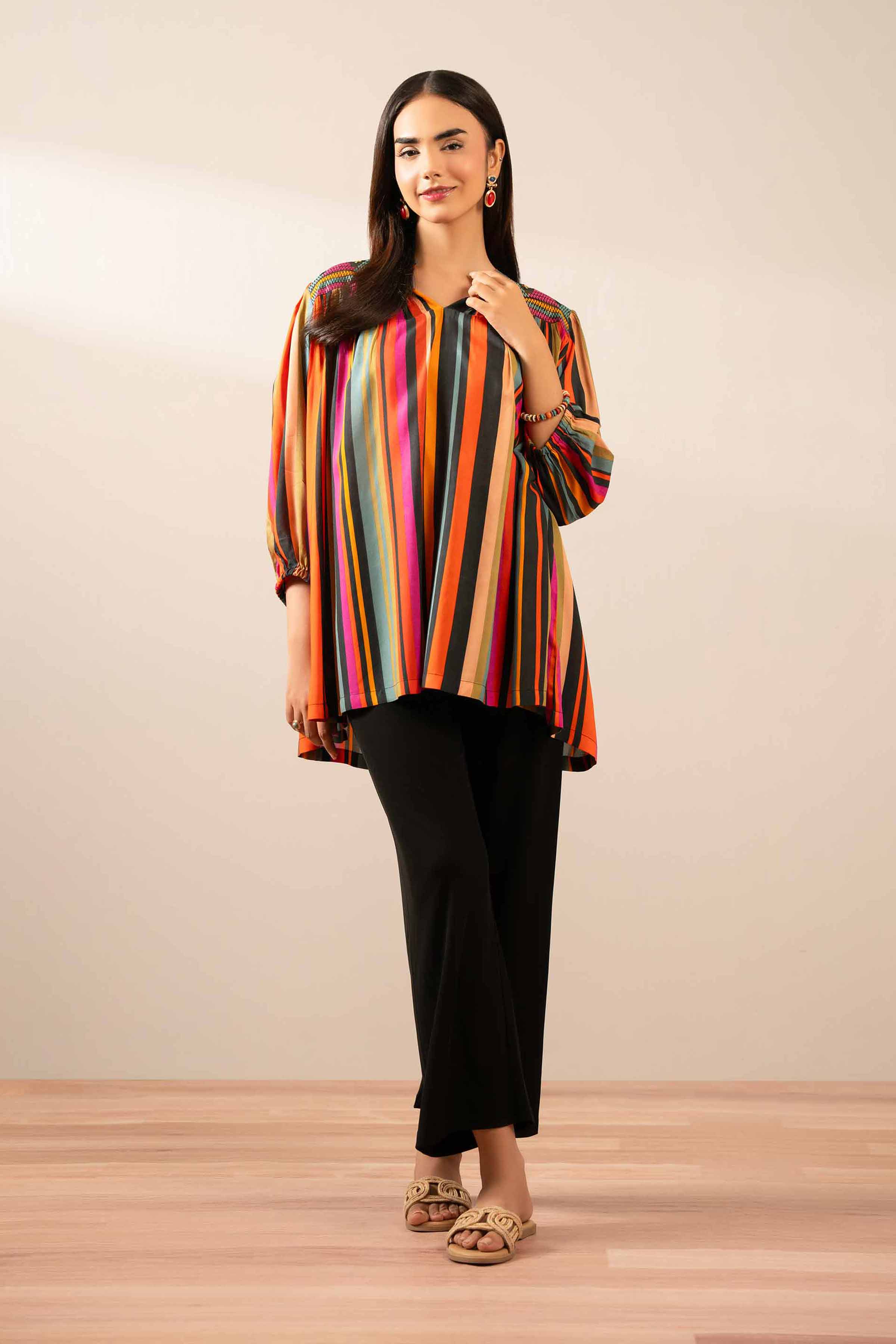 1 Piece - Printed Embroidered Tunic - AS25-93 - for Women - Pret Collection | Nishat | Shop Online
