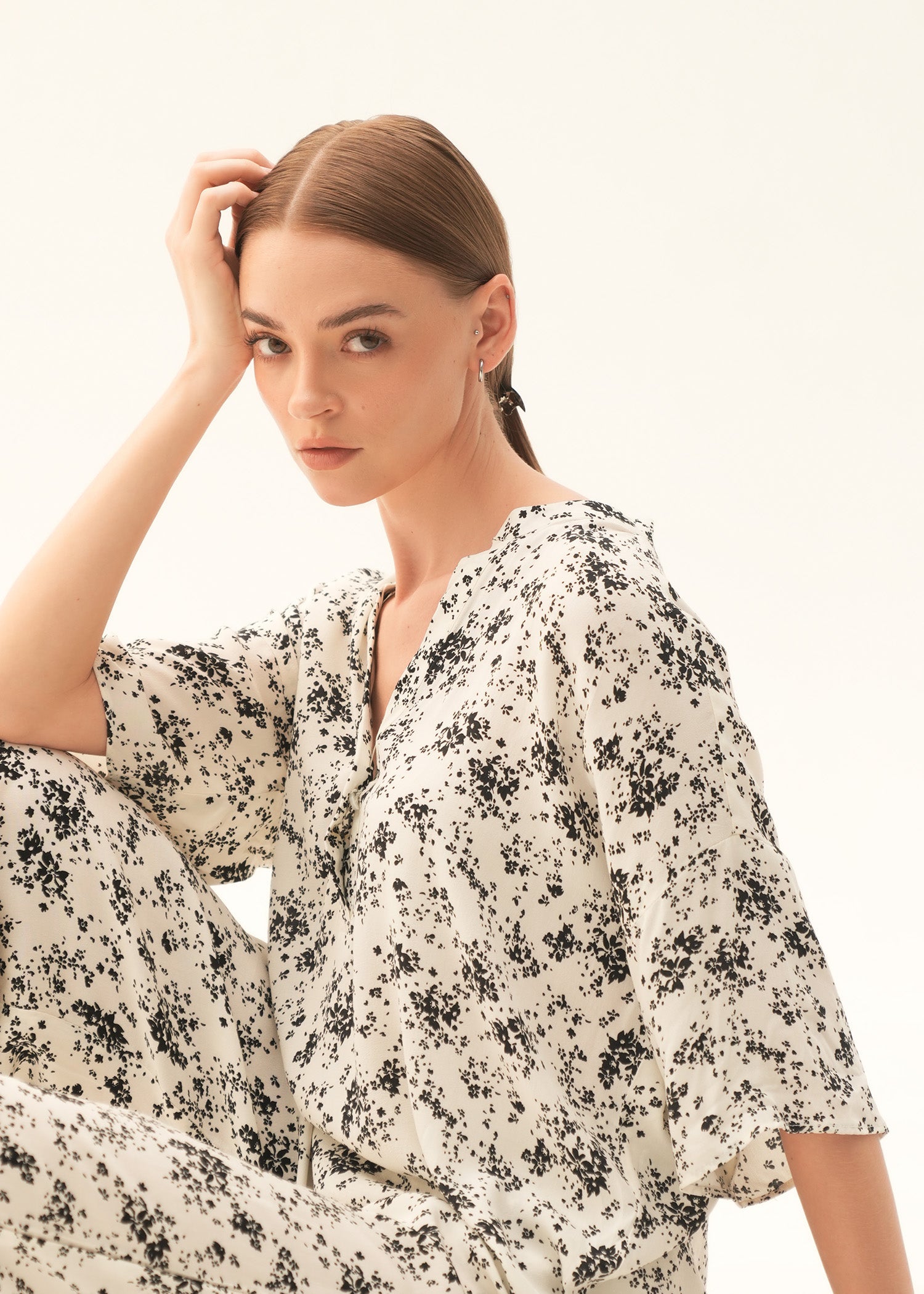 Printed Wide Leg Trousers - KOA