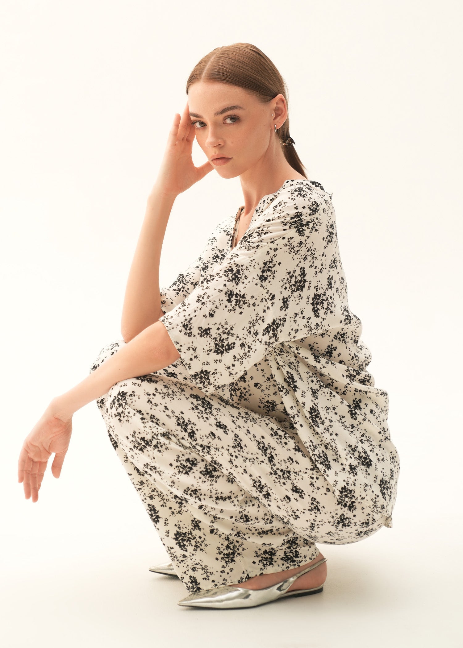 Printed Wide Leg Trousers - KOA