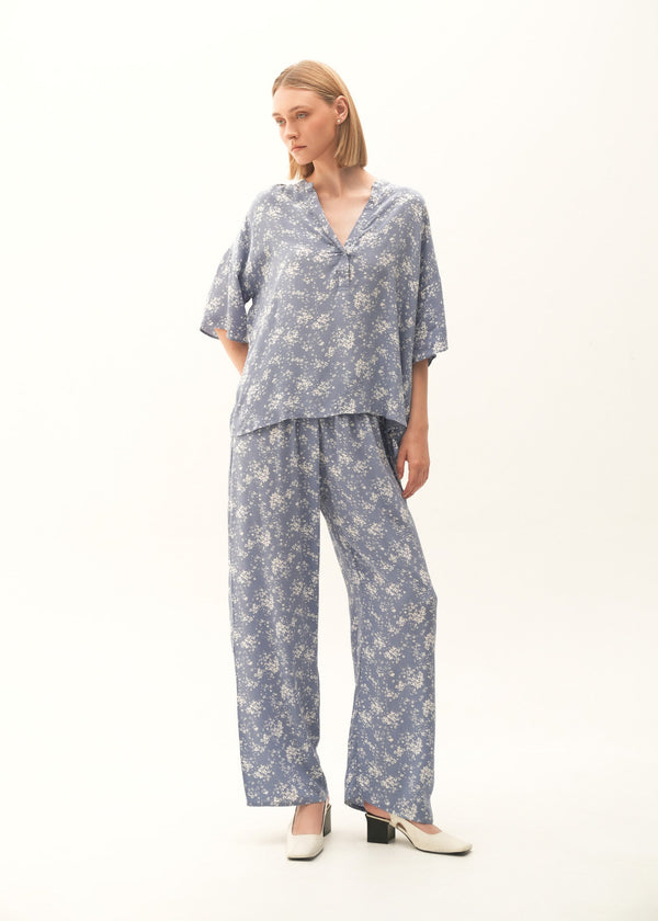 Printed Wide Leg Trousers