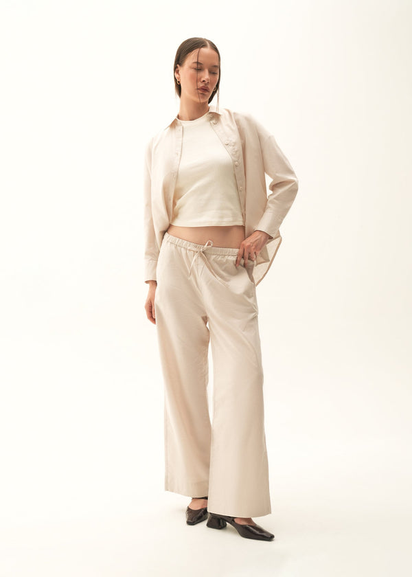 Oversized Button Down Linen Blend Shirt - KOA