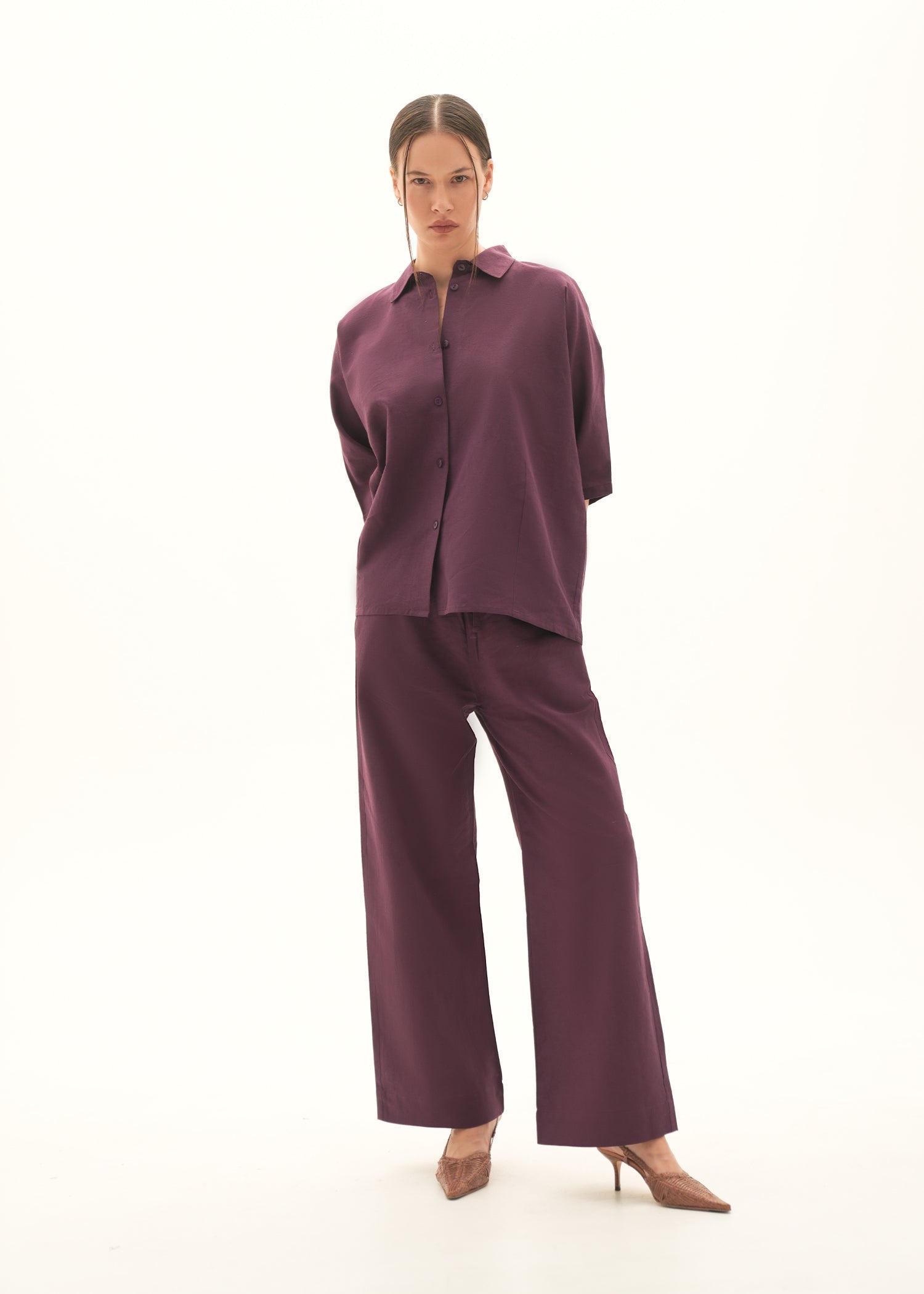 Wide-leg Linen Blend Trouser - KOA