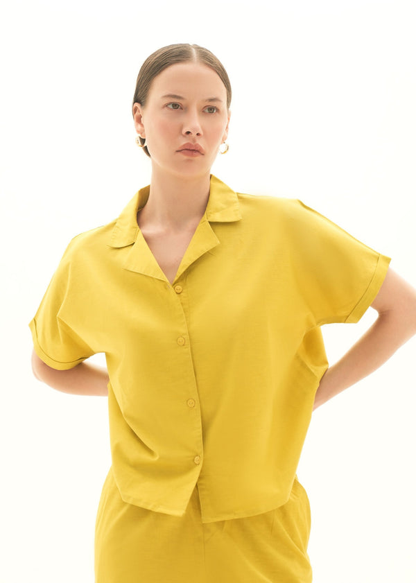 Button-Down Linen Blend Shirt