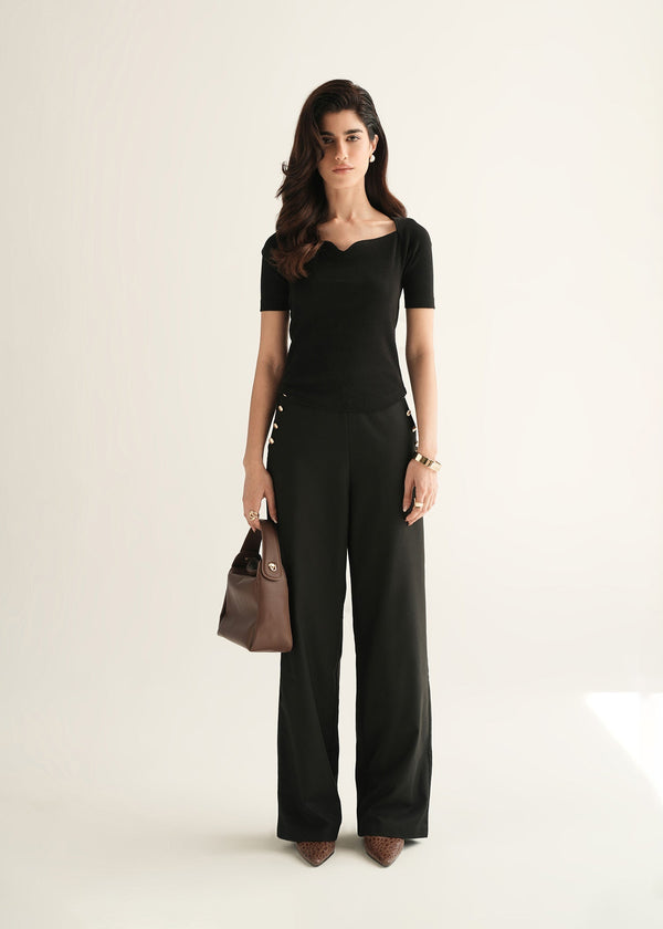 Tailored Pants With Metal Buttons - KOA