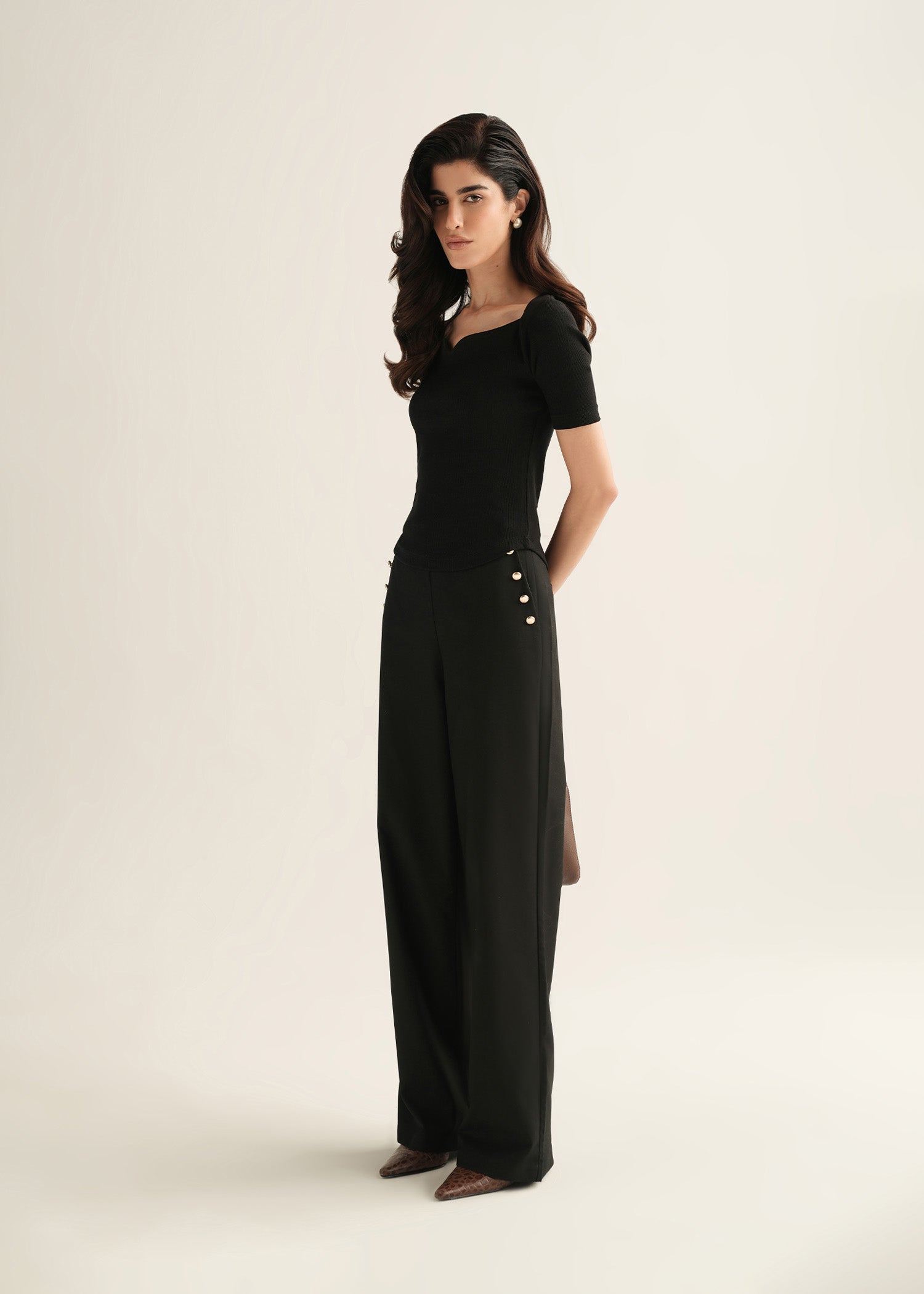 Ribbed Sweetheart Neckline Top - KOA