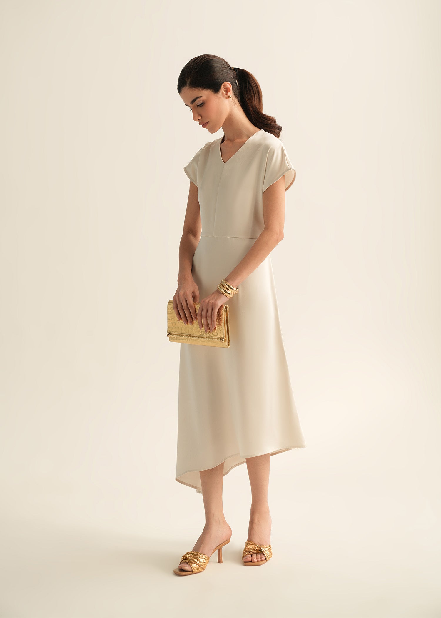 Asymmetrical Satin Dress - KOA