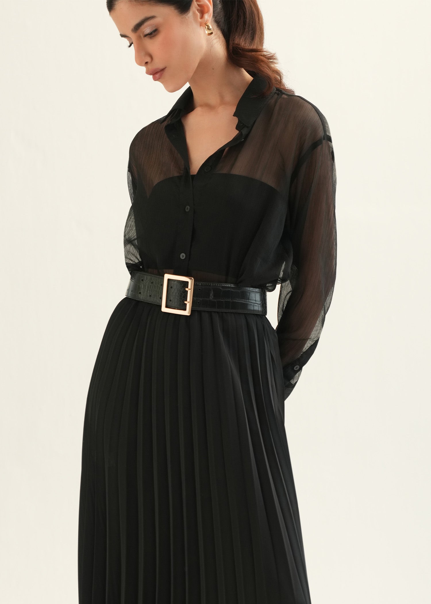 Satin Pleated Skirt - KOA