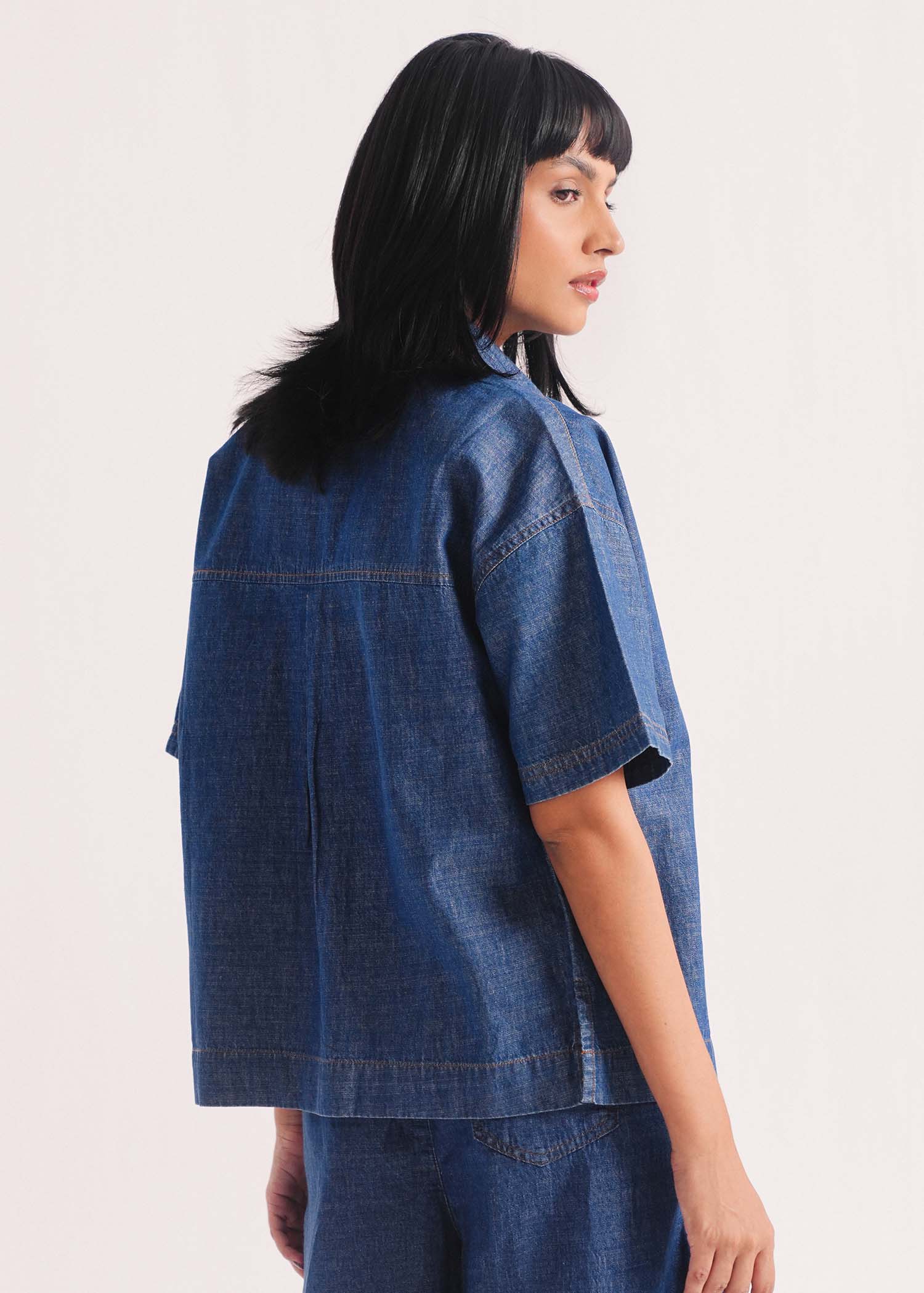 Denim Button Down Shirt- WS26-178