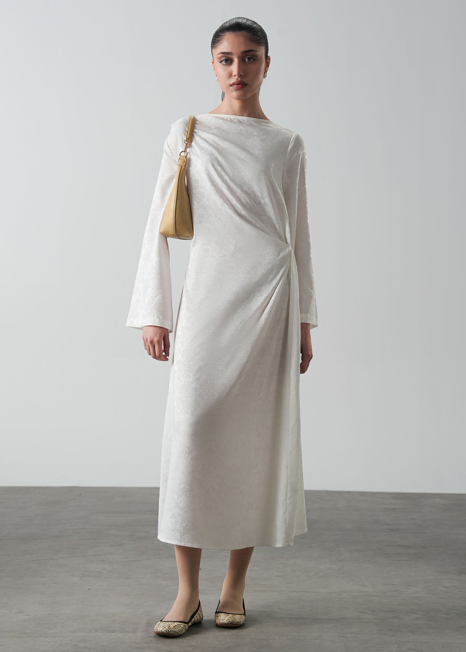 Jacquard Dress with Front Knot- WS26-126