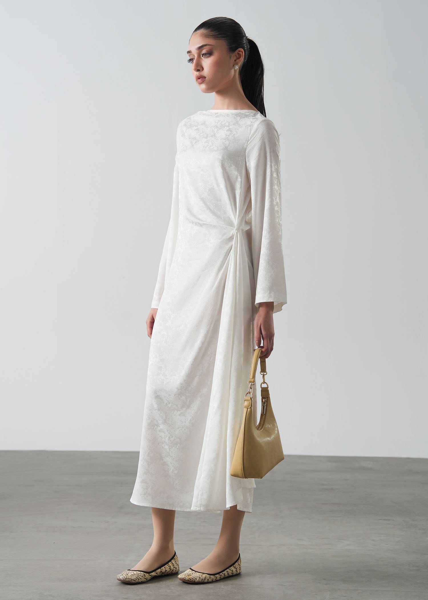 Jacquard Dress with Front Knot- WS26-126