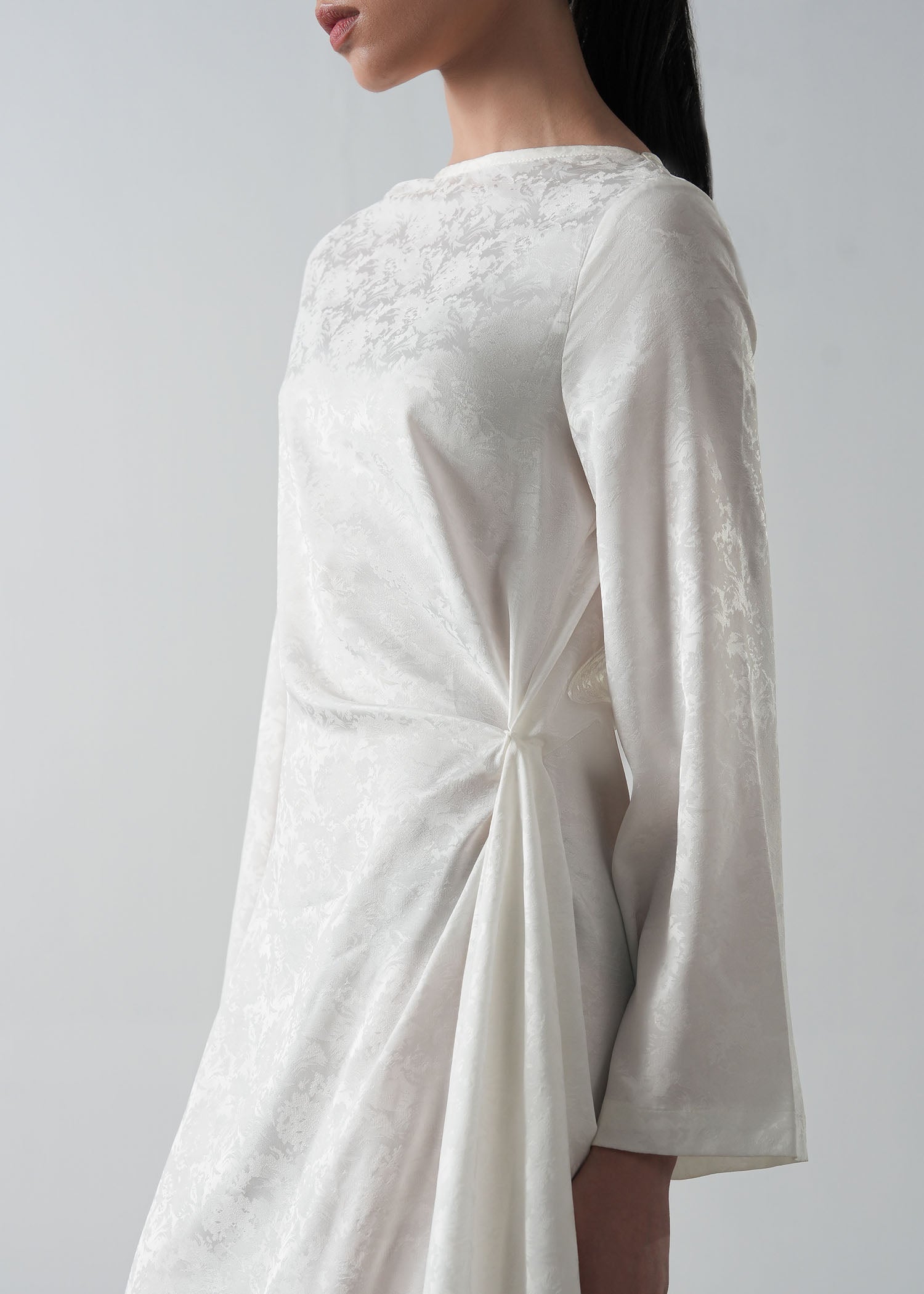 Jacquard Dress with Front Knot- WS26-126
