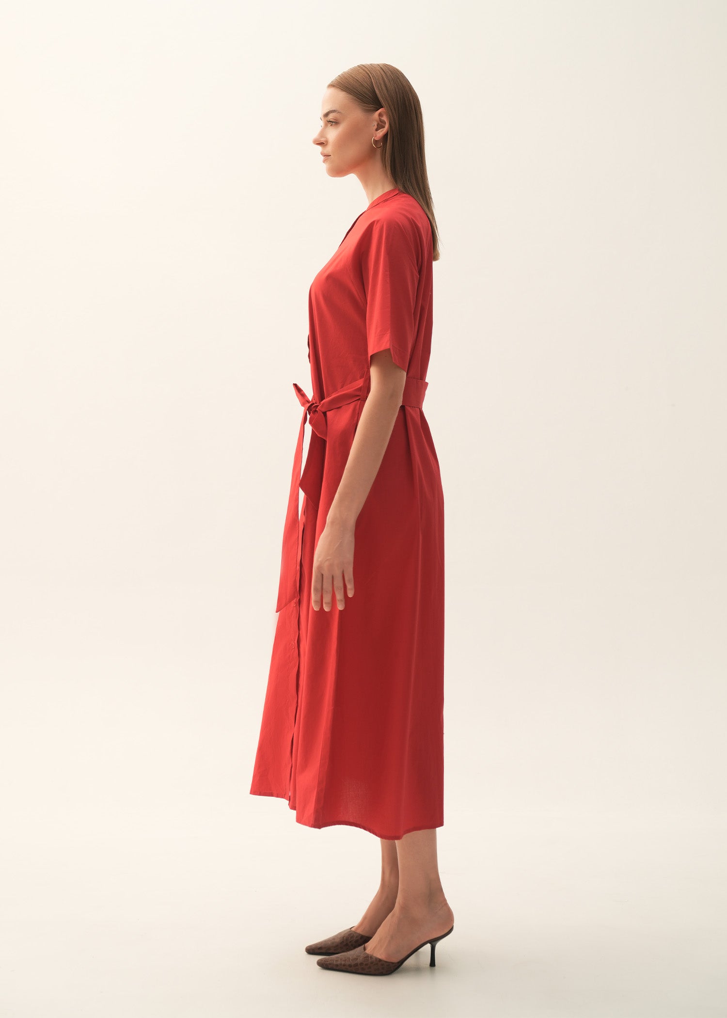 Flared Cotton Dress With Raglan Sleeves - KOA