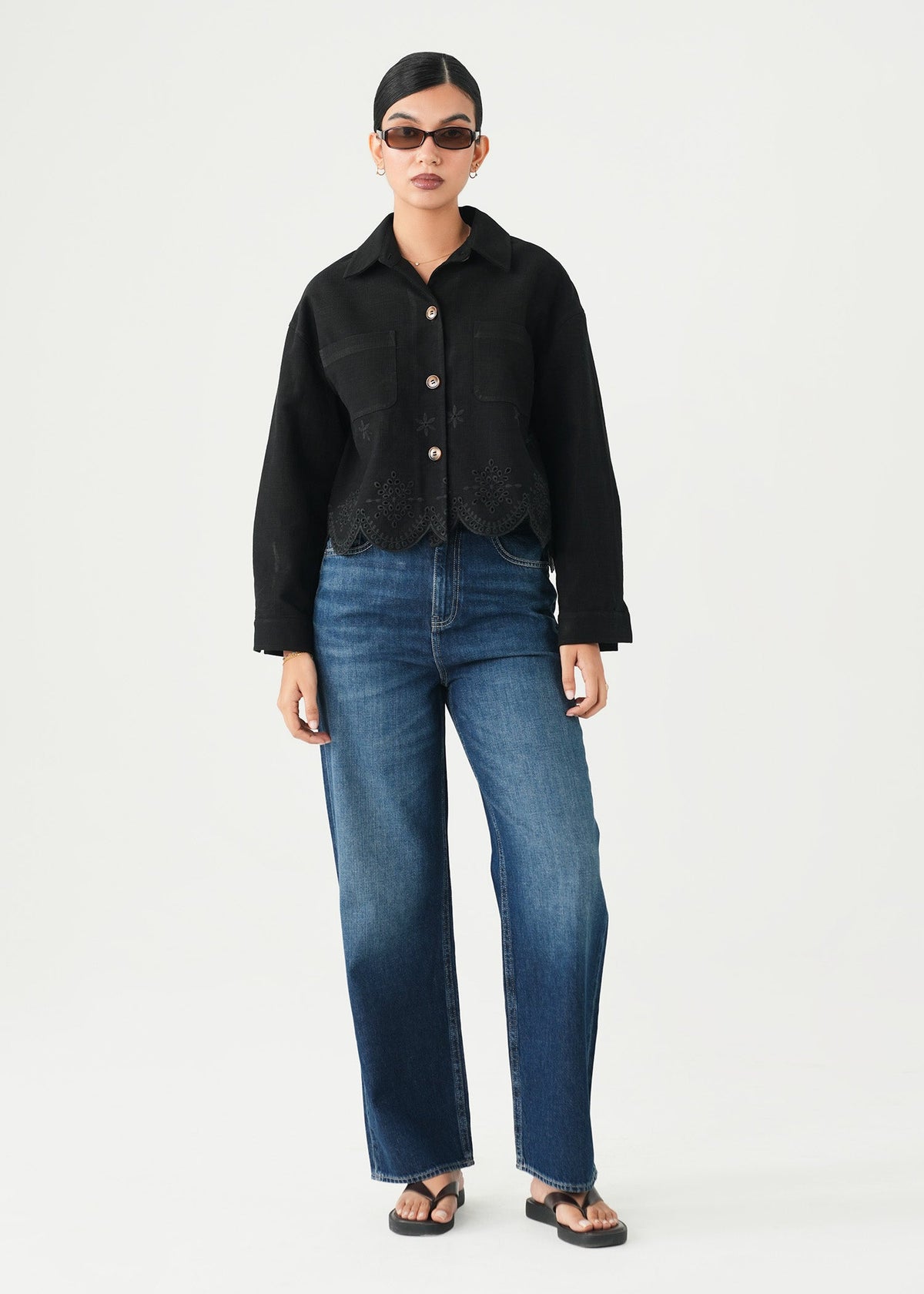 Schiffli Denim Jacket- WS26-21