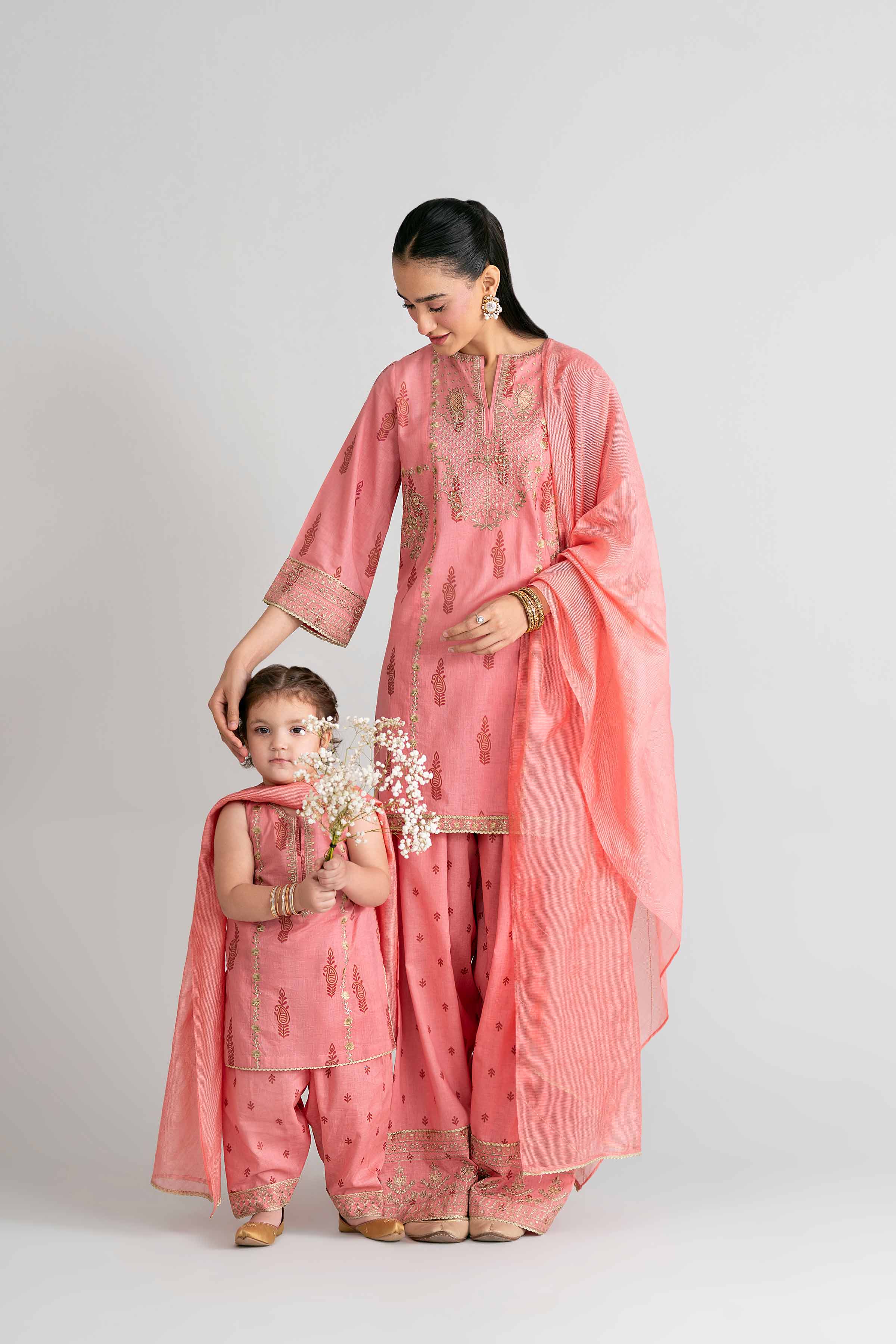 3 Piece - Printed Embroidered Suit - PMD26-42 D