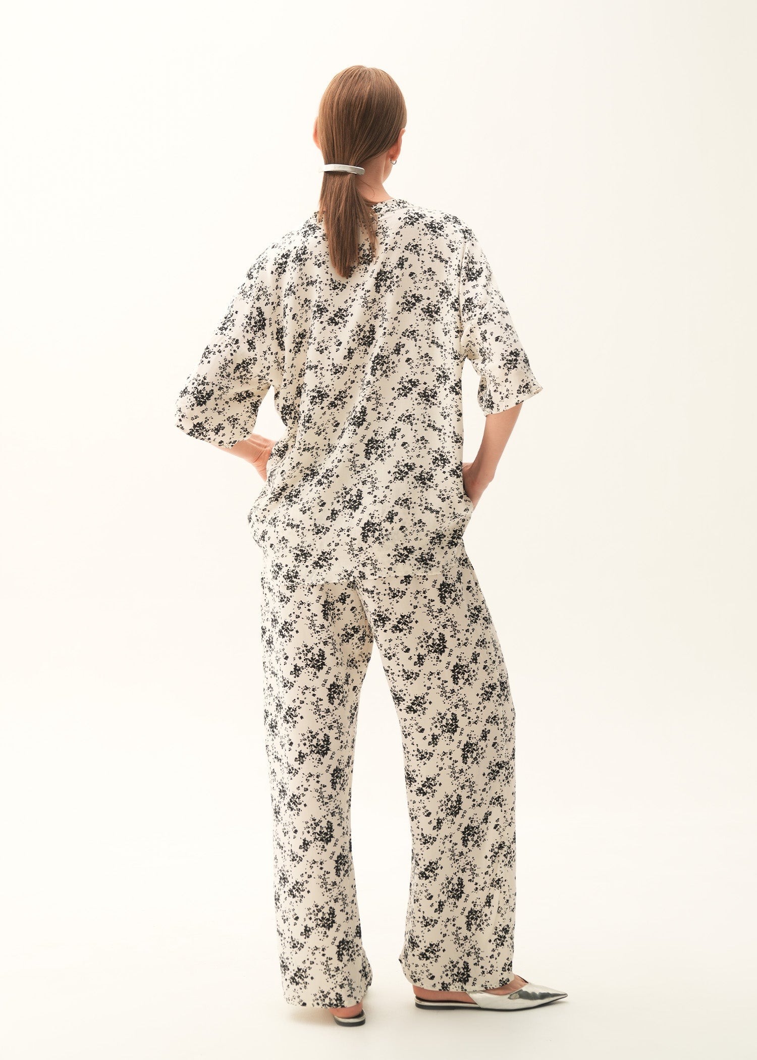 Printed Wide Leg Trousers - KOA