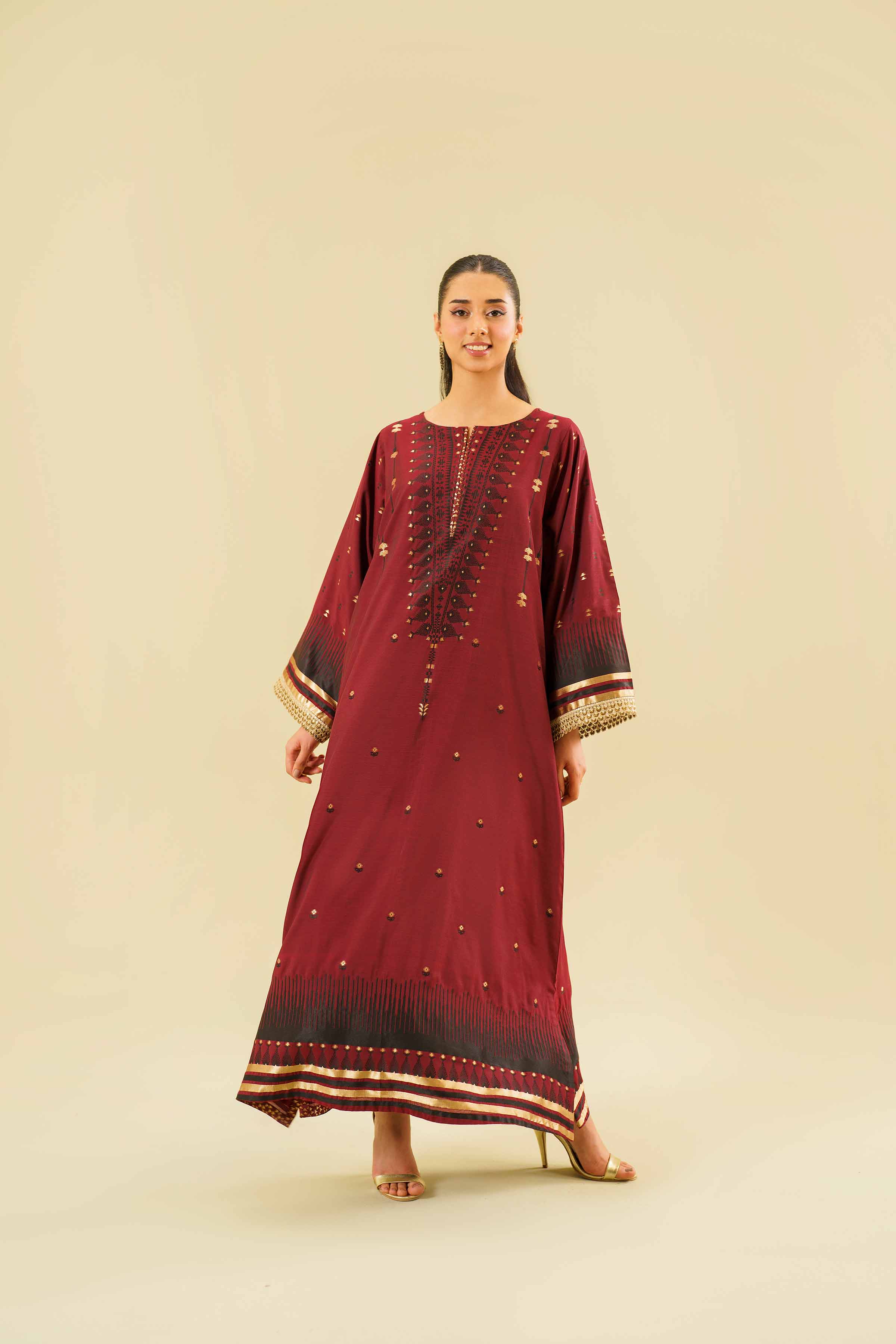 2 Piece - Printed Long Dress - FE24-77