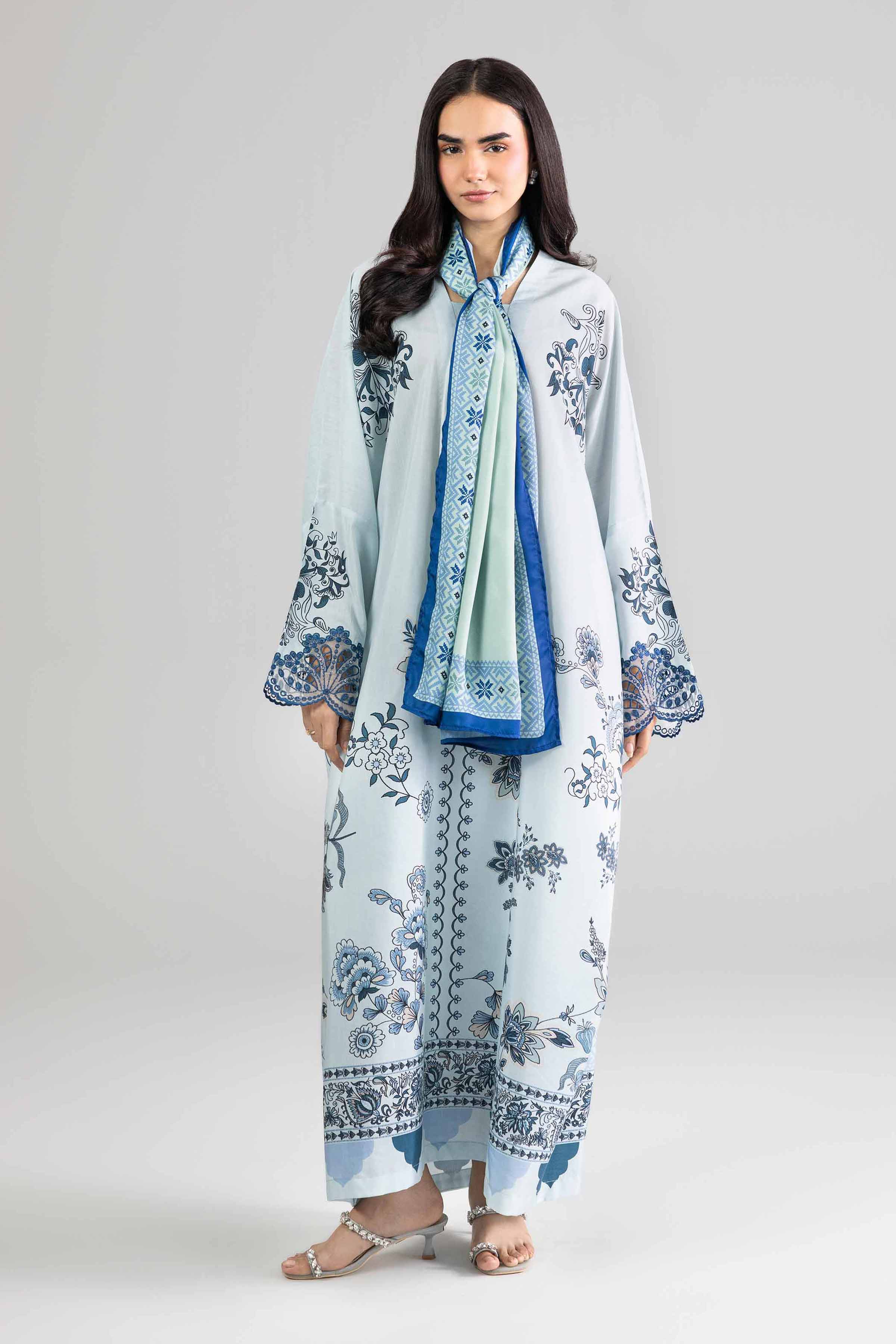 2 Piece - Printed Embroidered Shirt - FE26-68