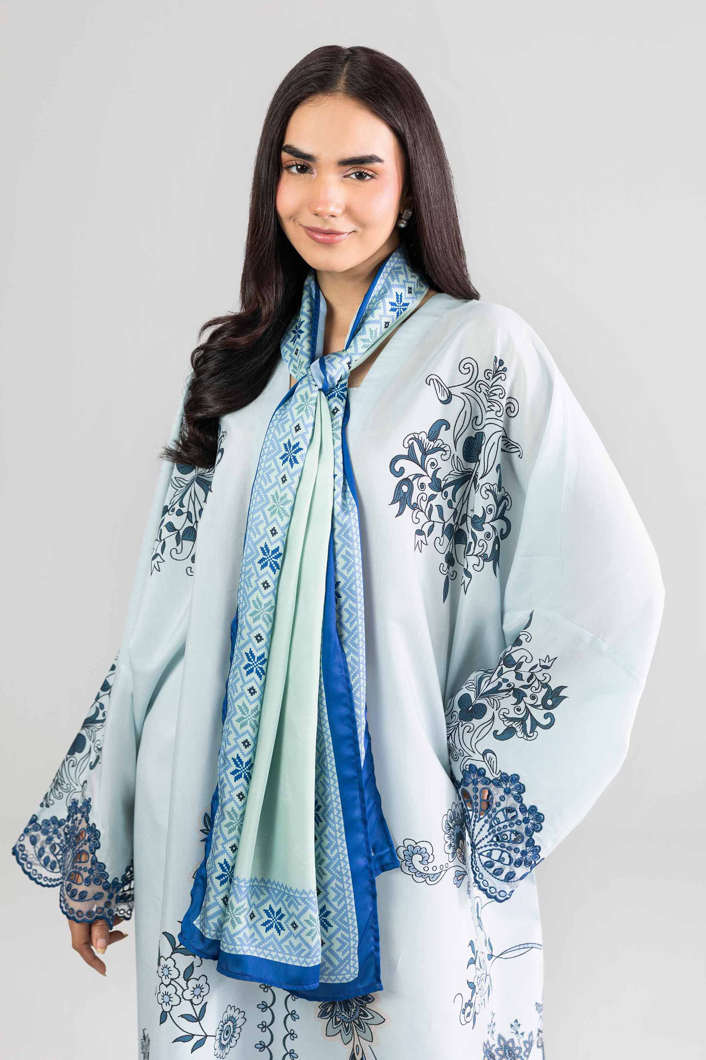 2 Piece - Printed Embroidered Shirt - FE26-68