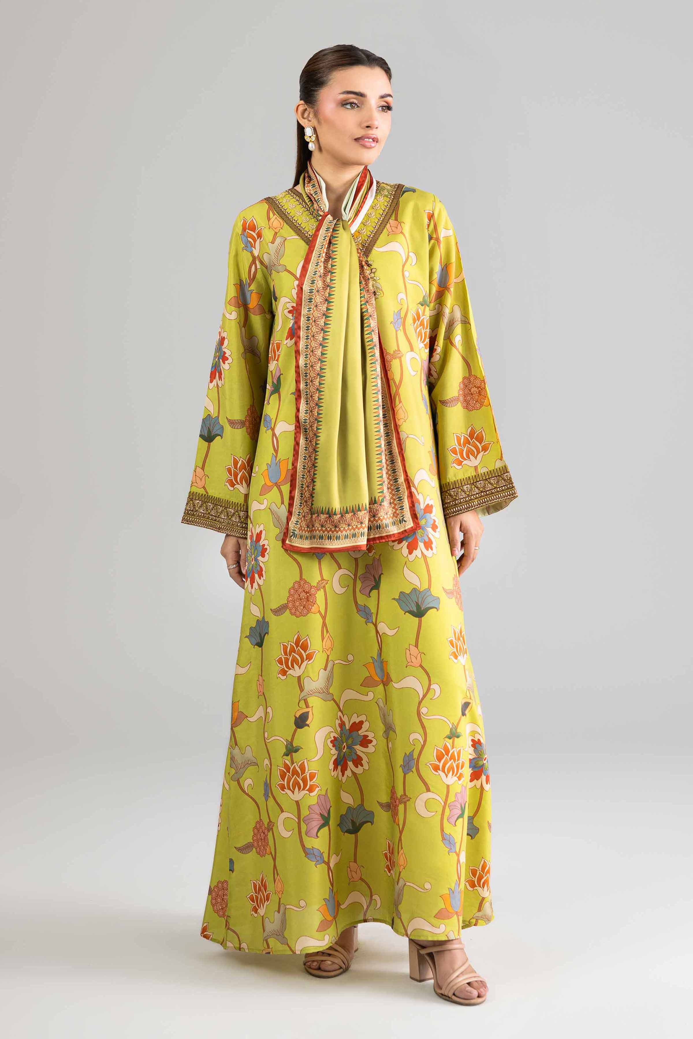 2 Piece - Printed Embroidered Dress - FE26-69