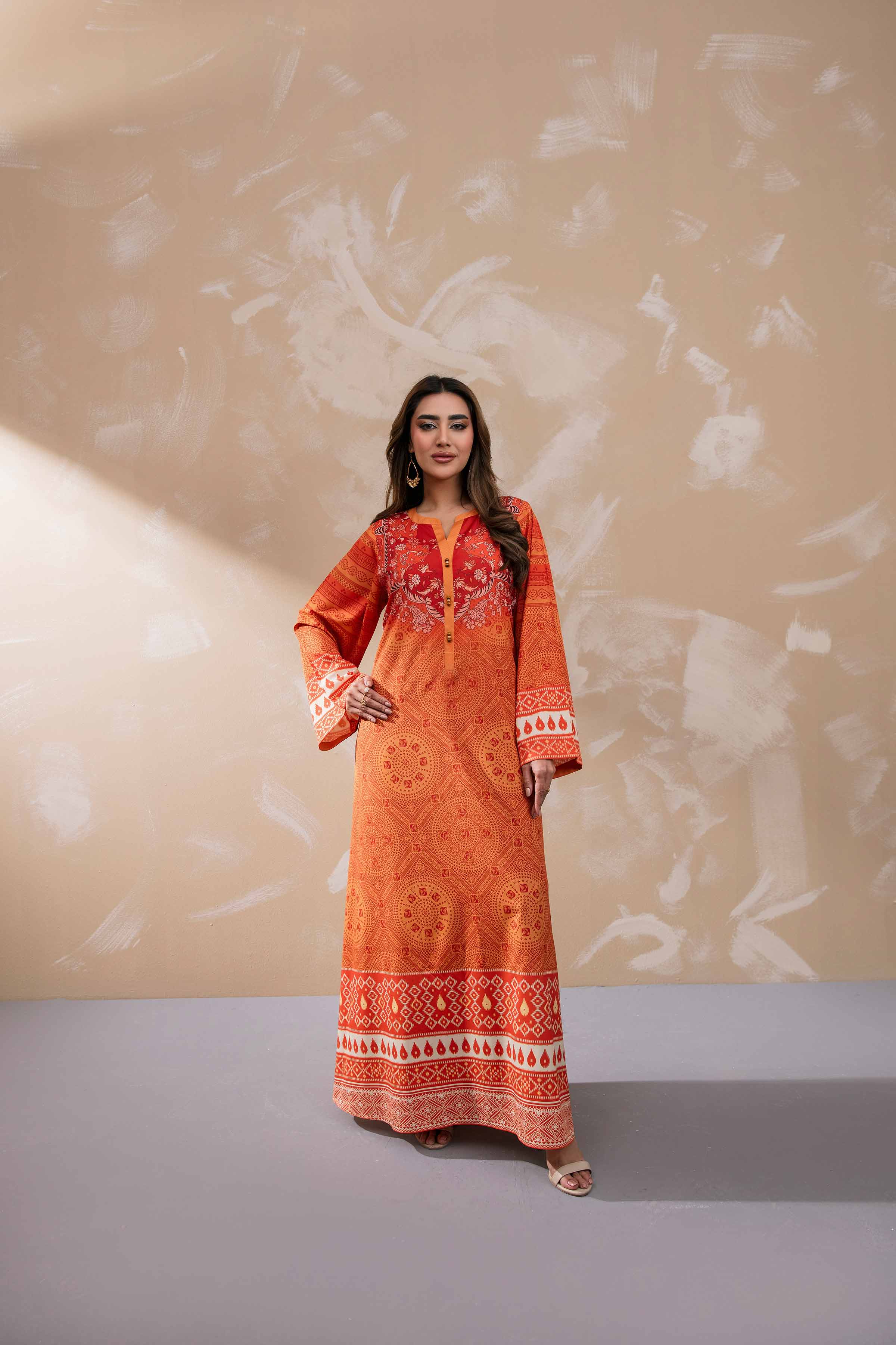 Printed Long Dress - FS24-31
