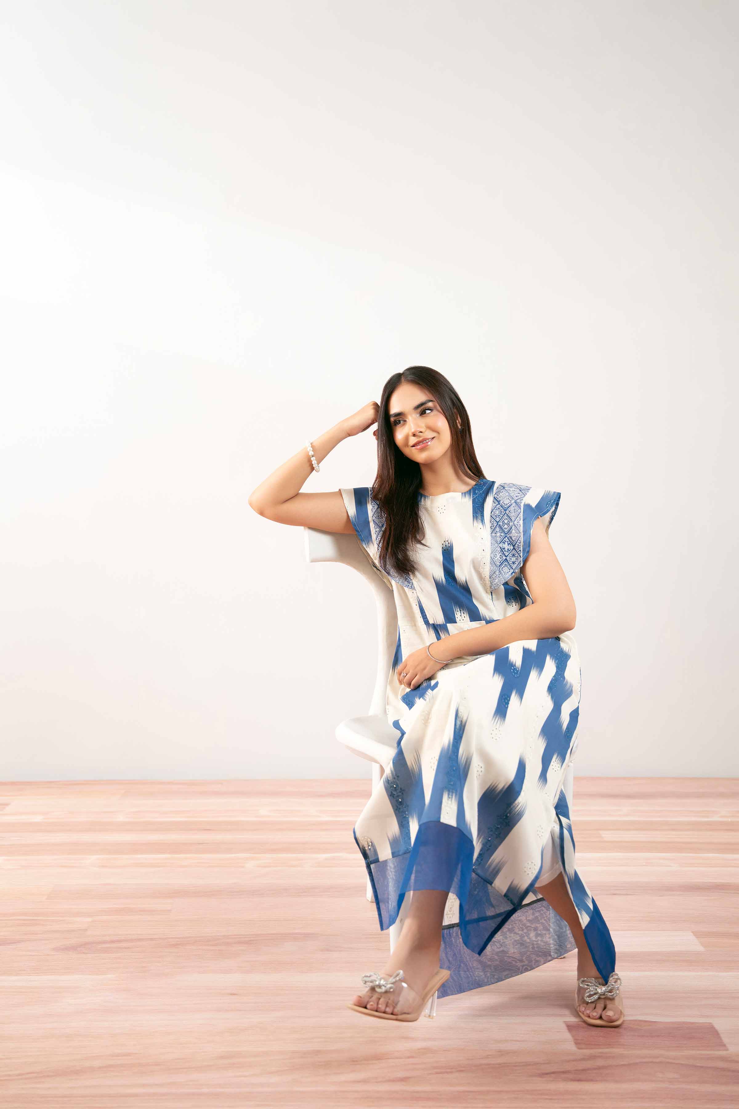 Printed Embroidered Dress -  FS25-30