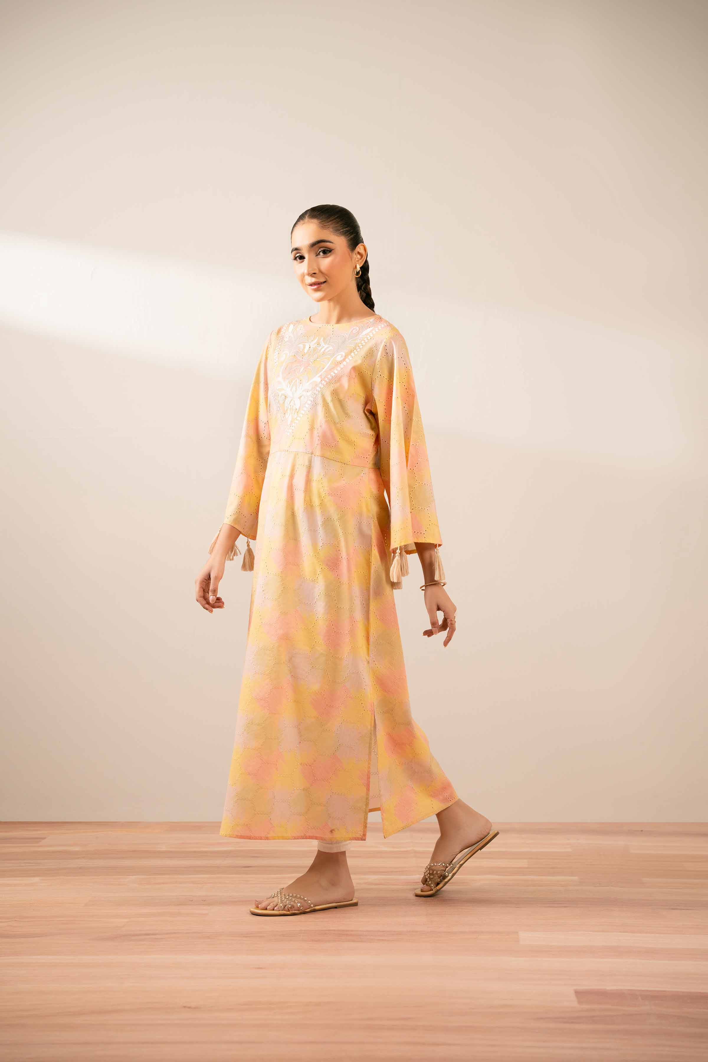 Printed Embroidered Dress - FS25-34