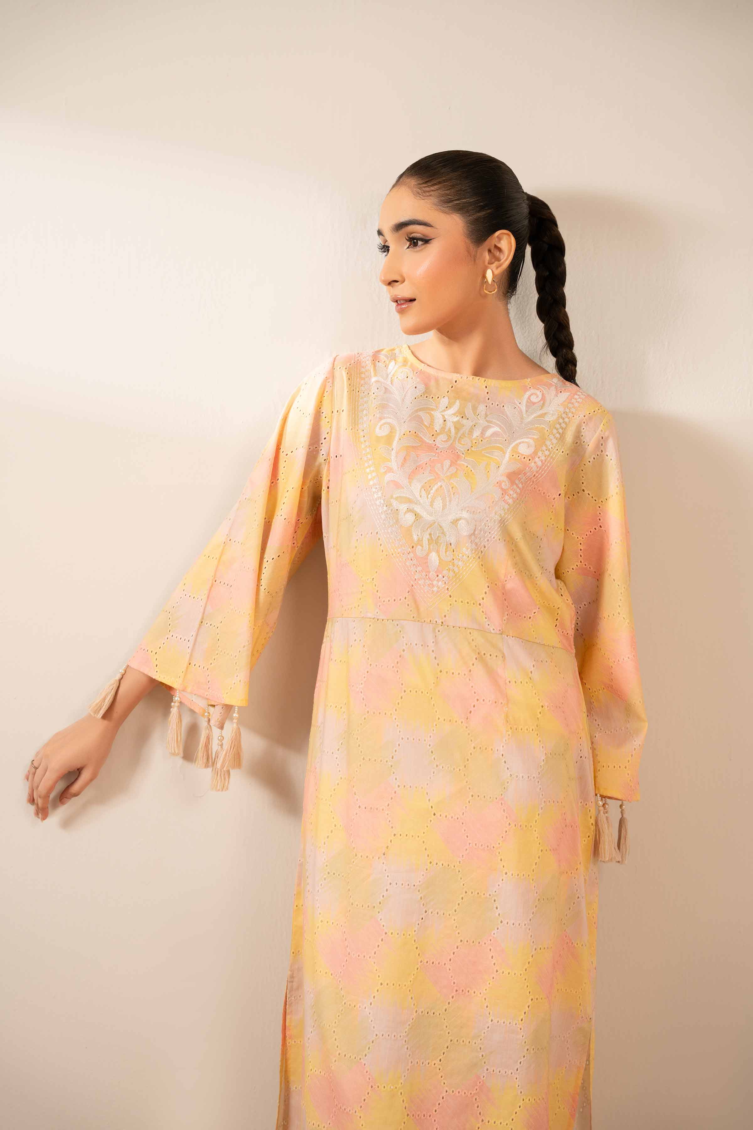 Printed Embroidered Dress - FS25-34