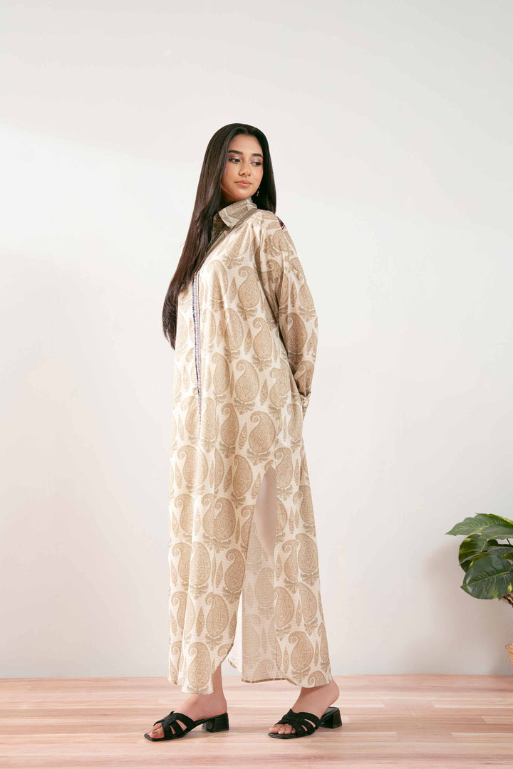 1 Piece - Printed Embroidered Shirt -  FS25-35 - for Women - Pret Collection | Nishat | Shop Online