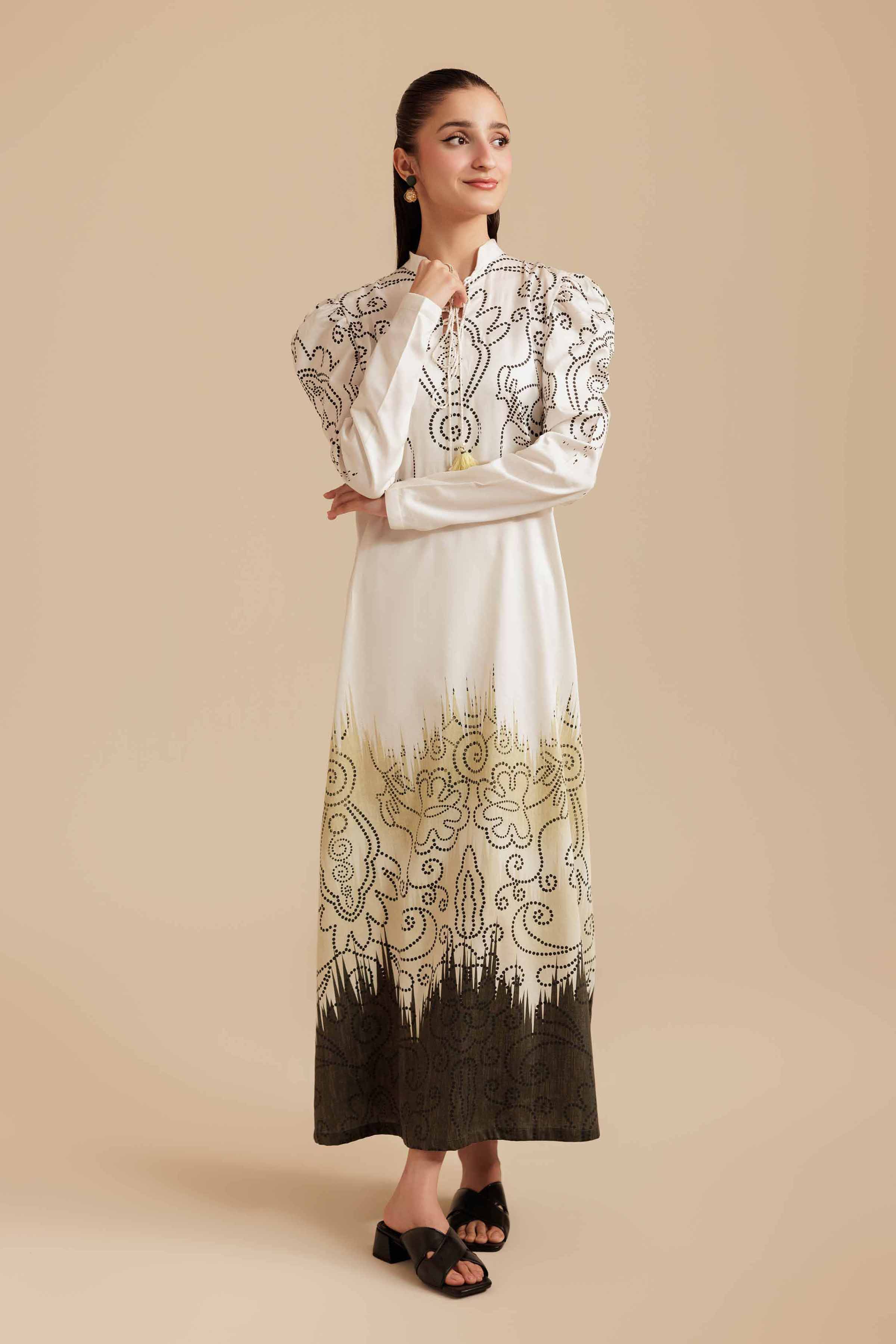 Printed Dress - FS25-49 for Women - Pret Collection | Nishat | Shop Online