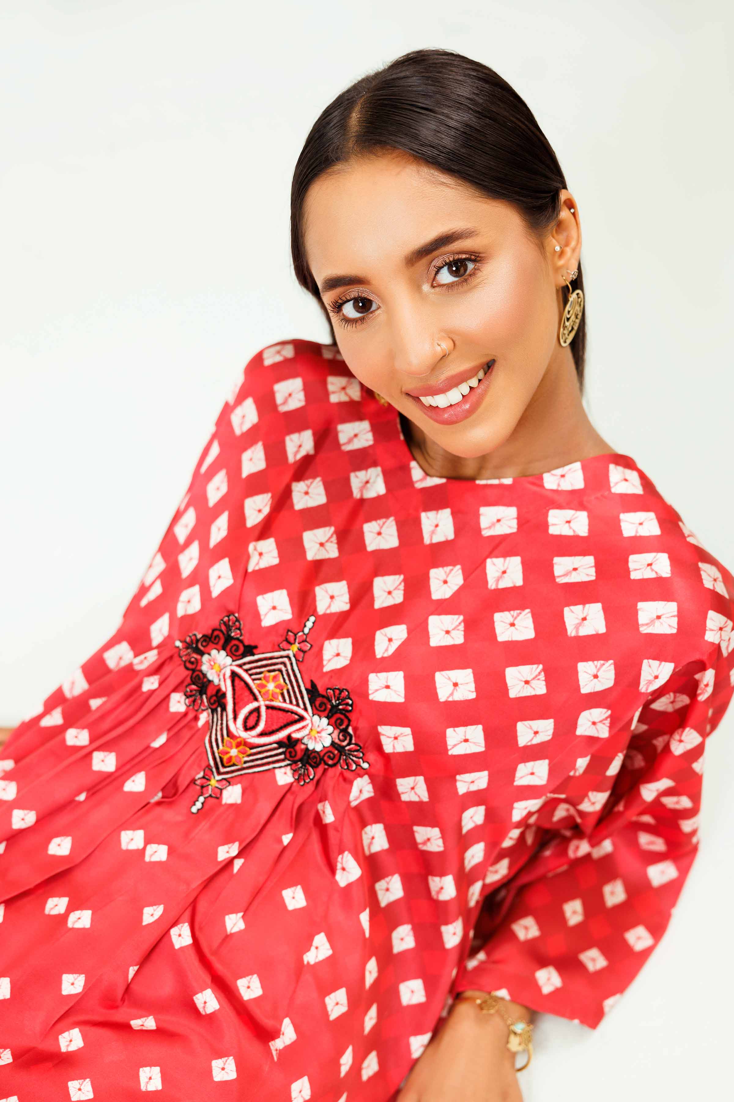 Printed Embroidered Dress - FSW24-07