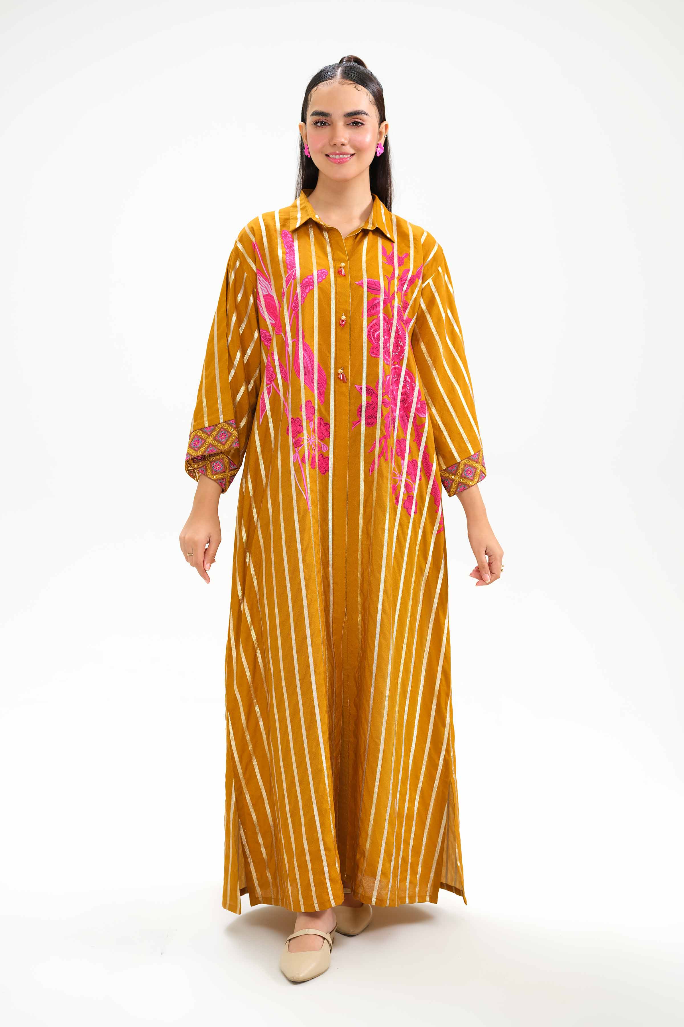 Printed Embroidered Dress - FW24-69