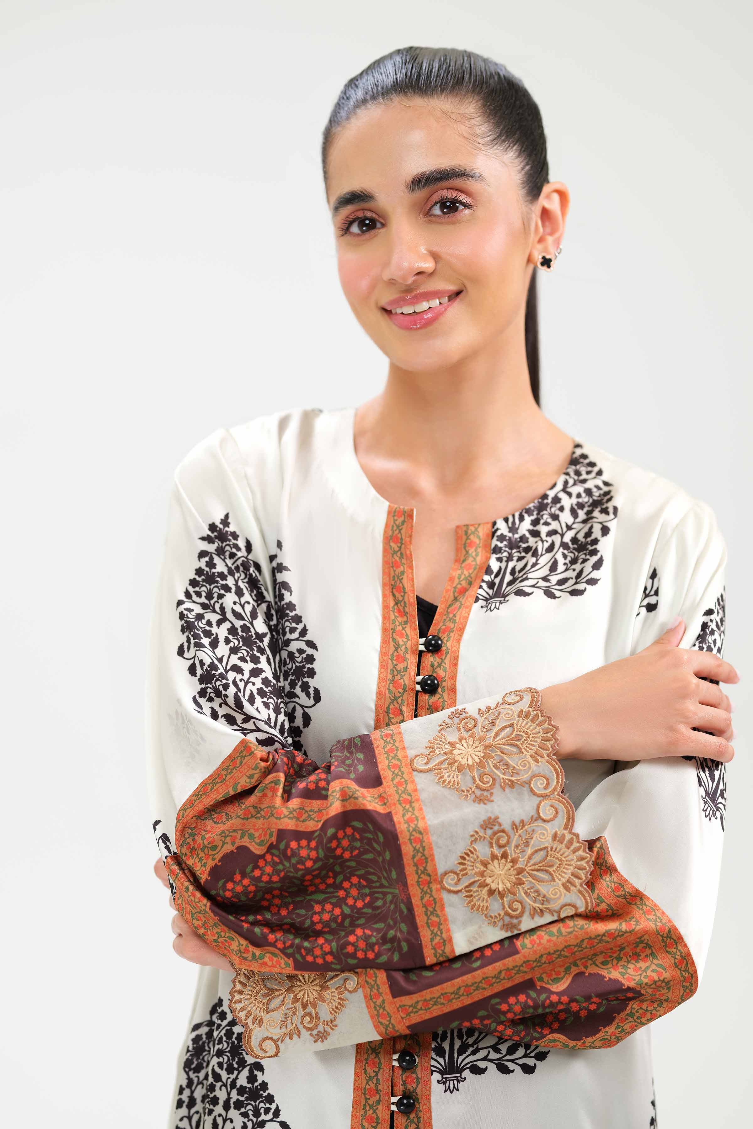 Printed Embroidered Dress - FW24-75
