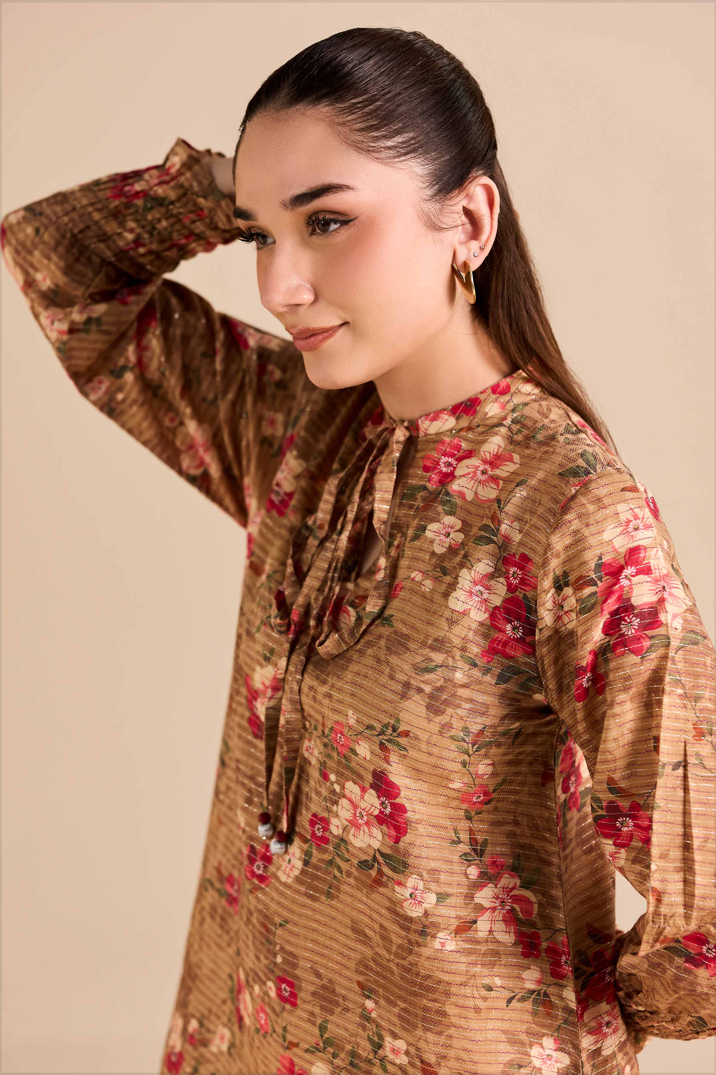 Printed Shirt - FW25-49 for Women - Pret Collection | Nishat | Shop Online