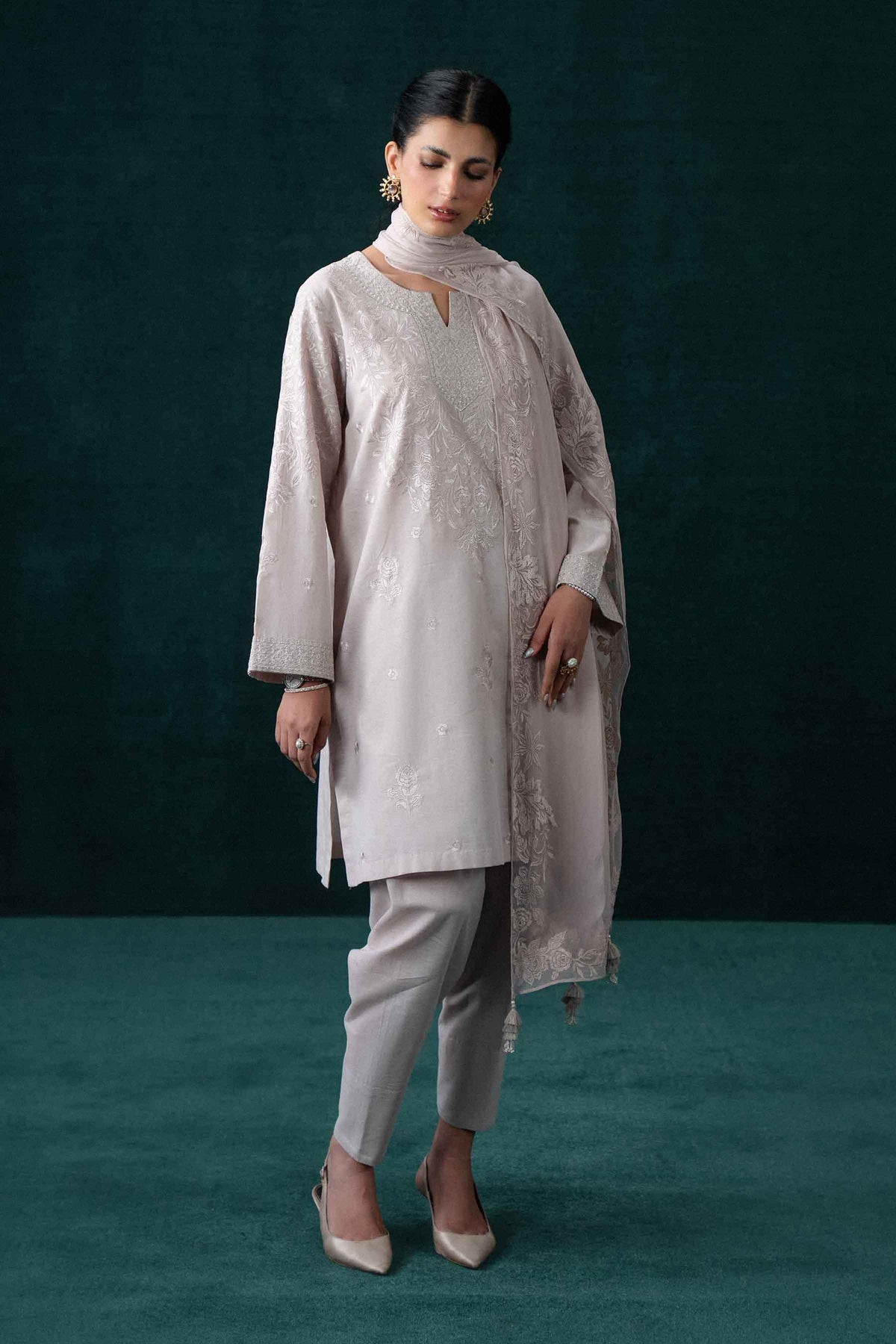 3 Piece - Embroidered Suit - KBS26-38
