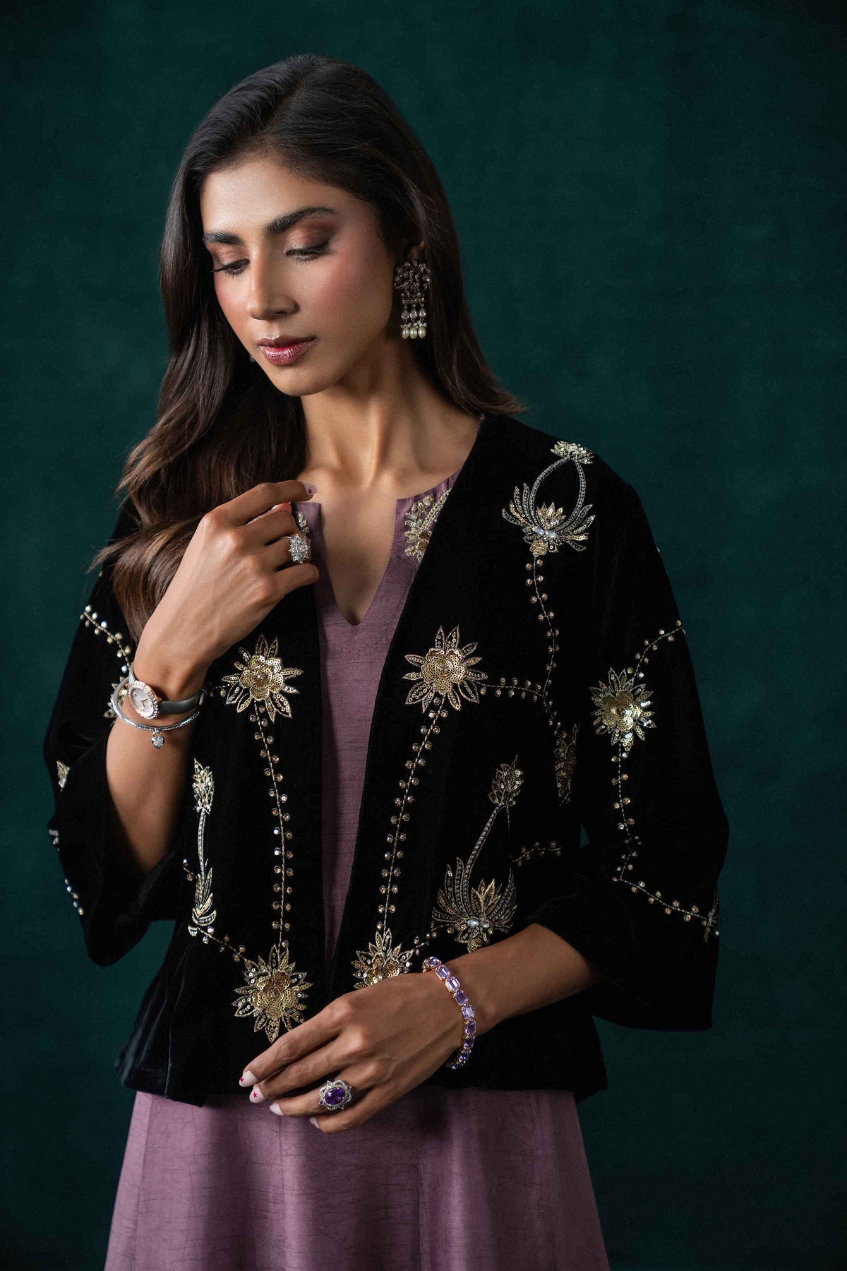 3 Piece - Embroidered Suit - KBW25-42