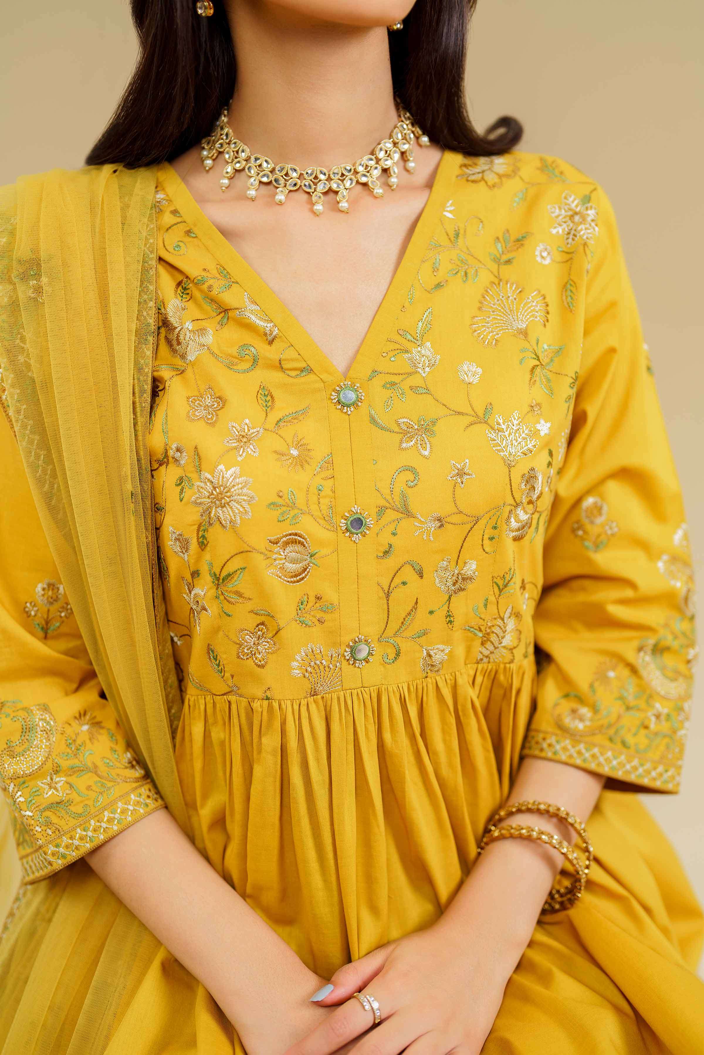 3 Piece - Embroidered Suit - KFE24-105
