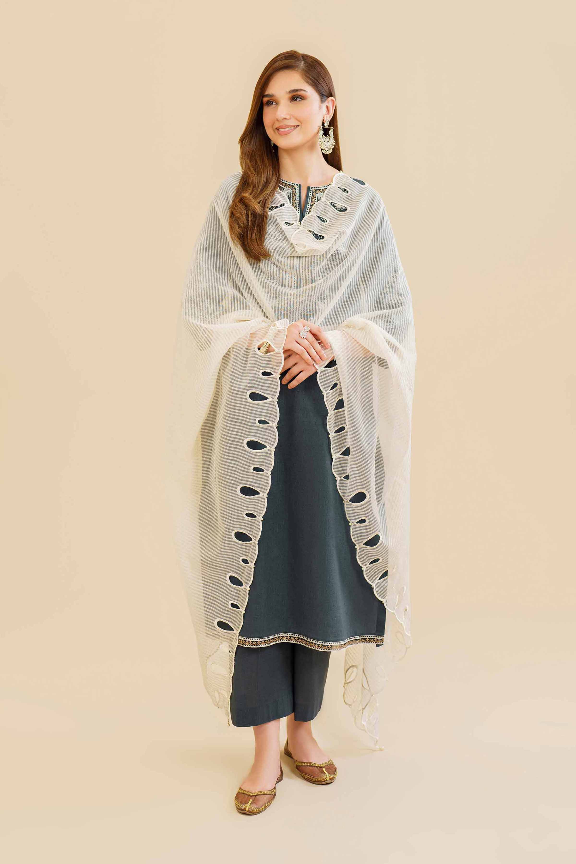 Embroidered Dupatta - KFE24-131