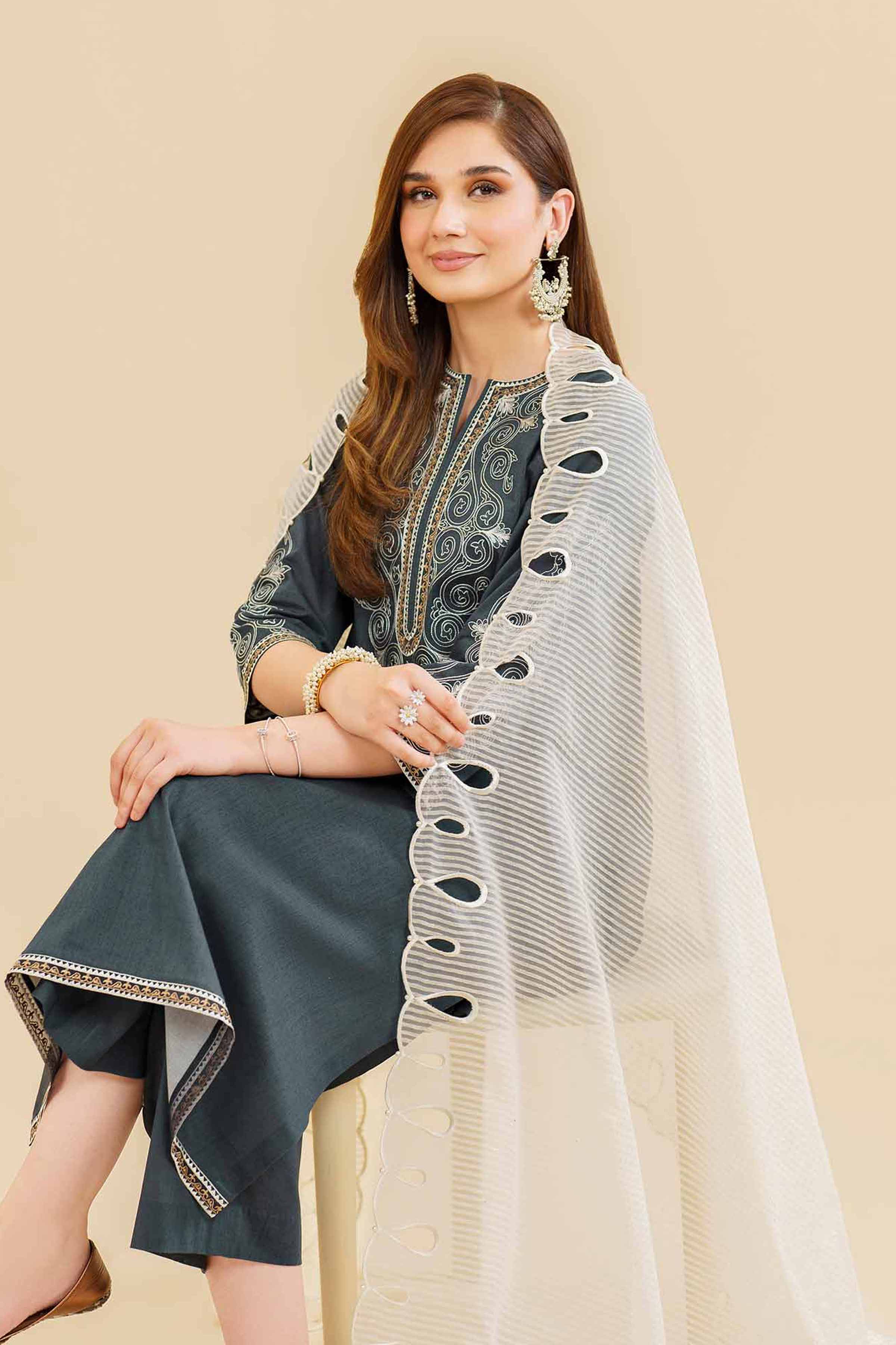 Embroidered Dupatta - KFE24-131